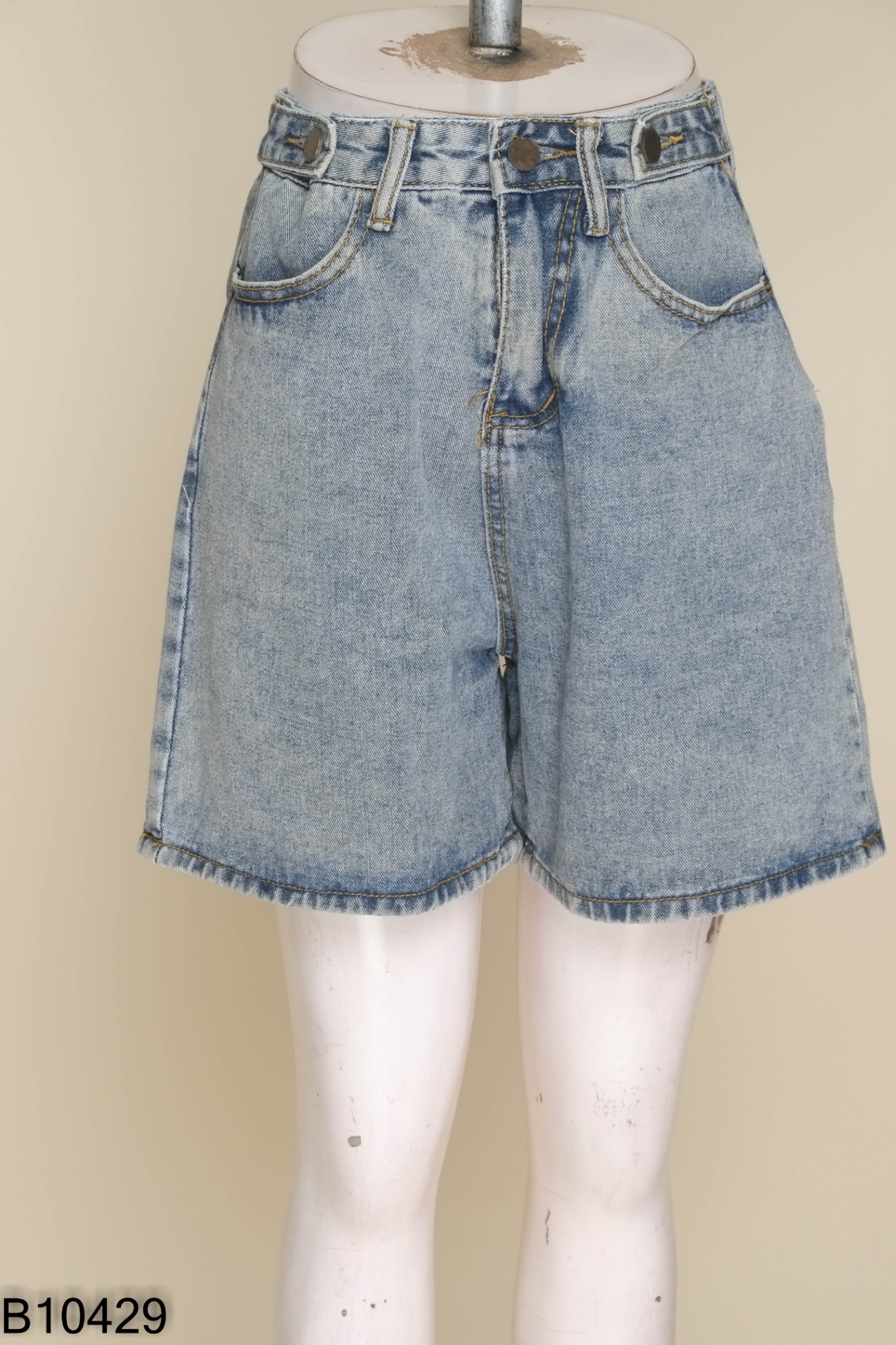 Quần short jeans xanh xám