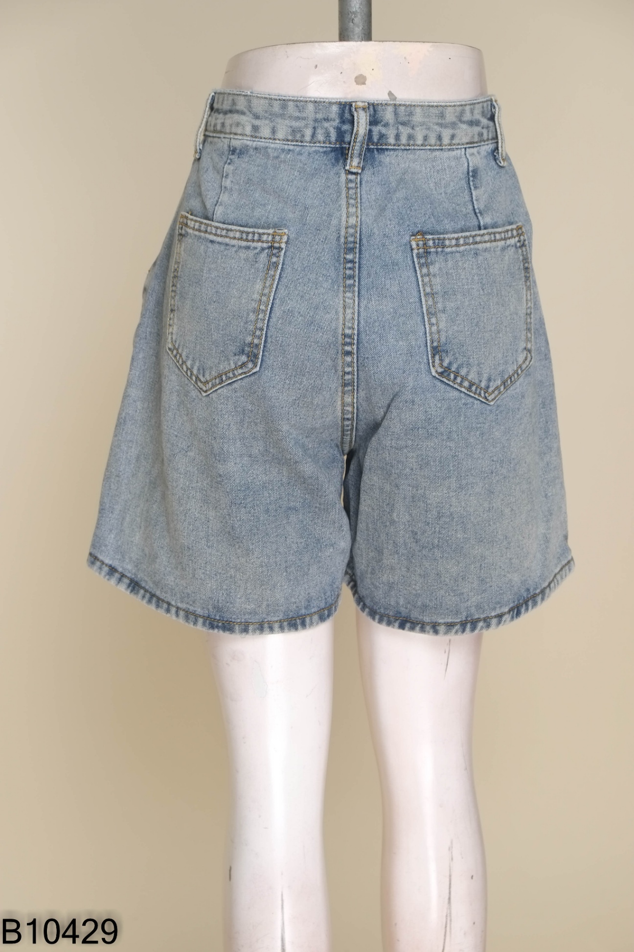 Quần short jeans xanh xám
