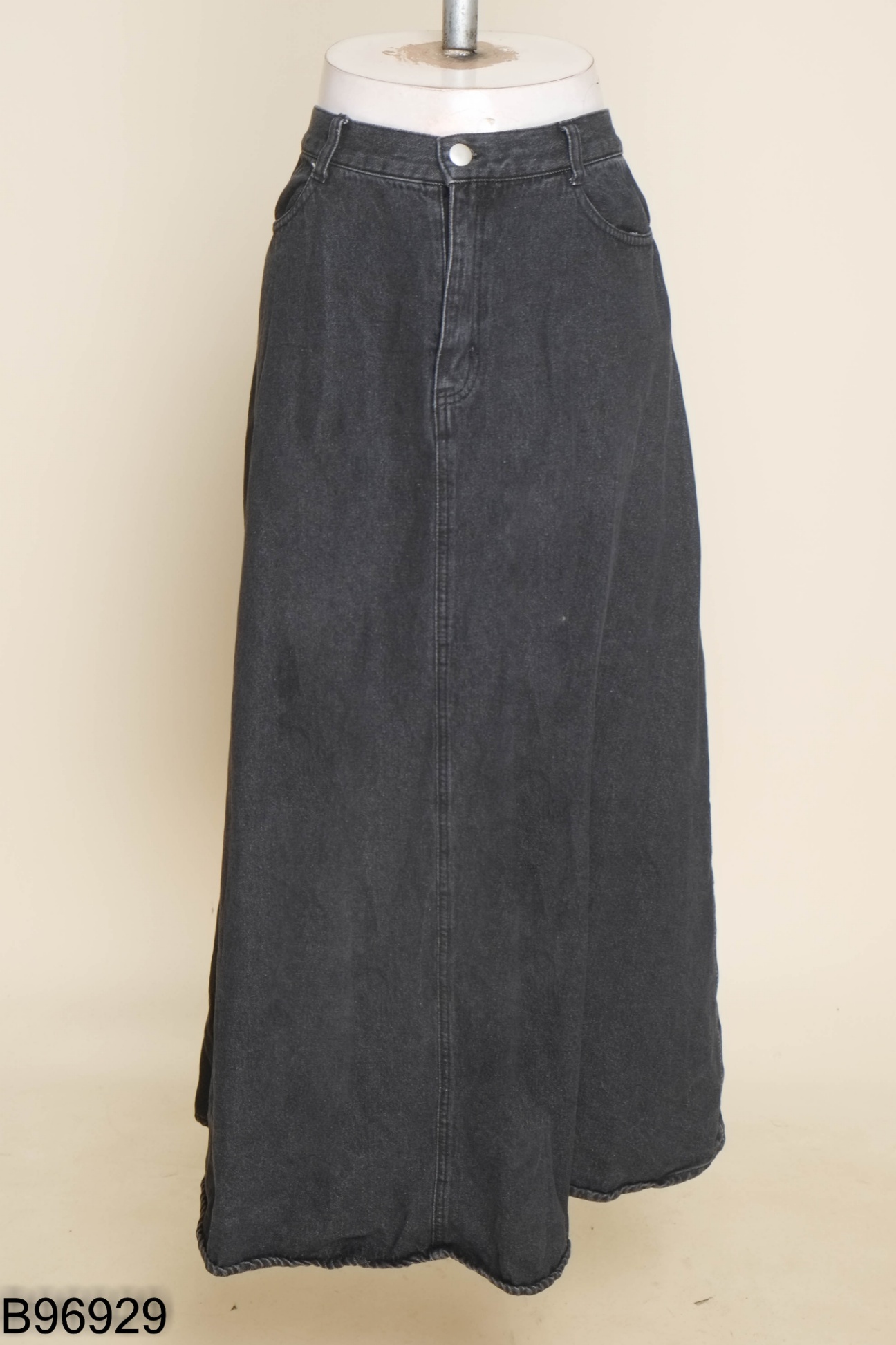 Chân váy jeans xám dài