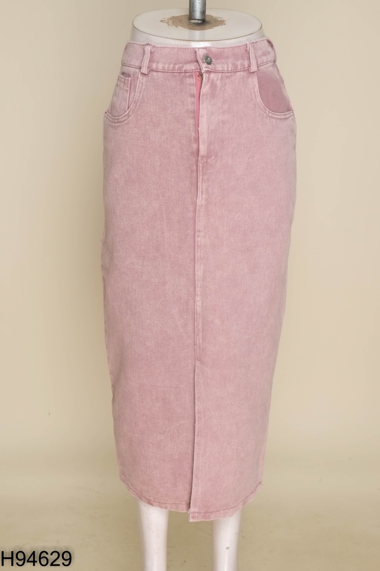 Chân váy jeans tím xẻ