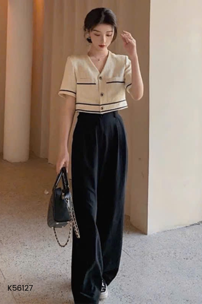 Áo trắng viền đen