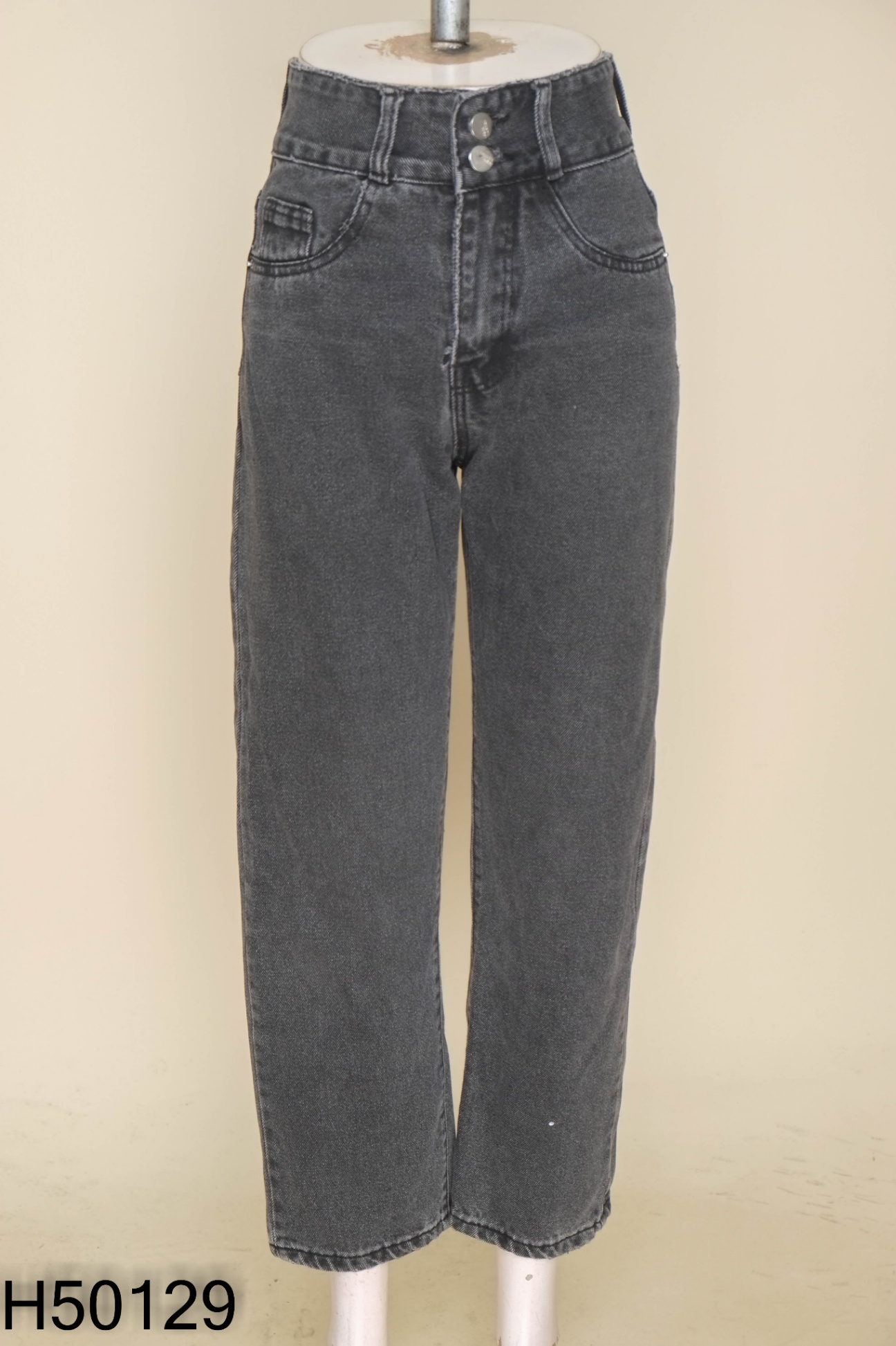 Quần jeans xám 2 cúc