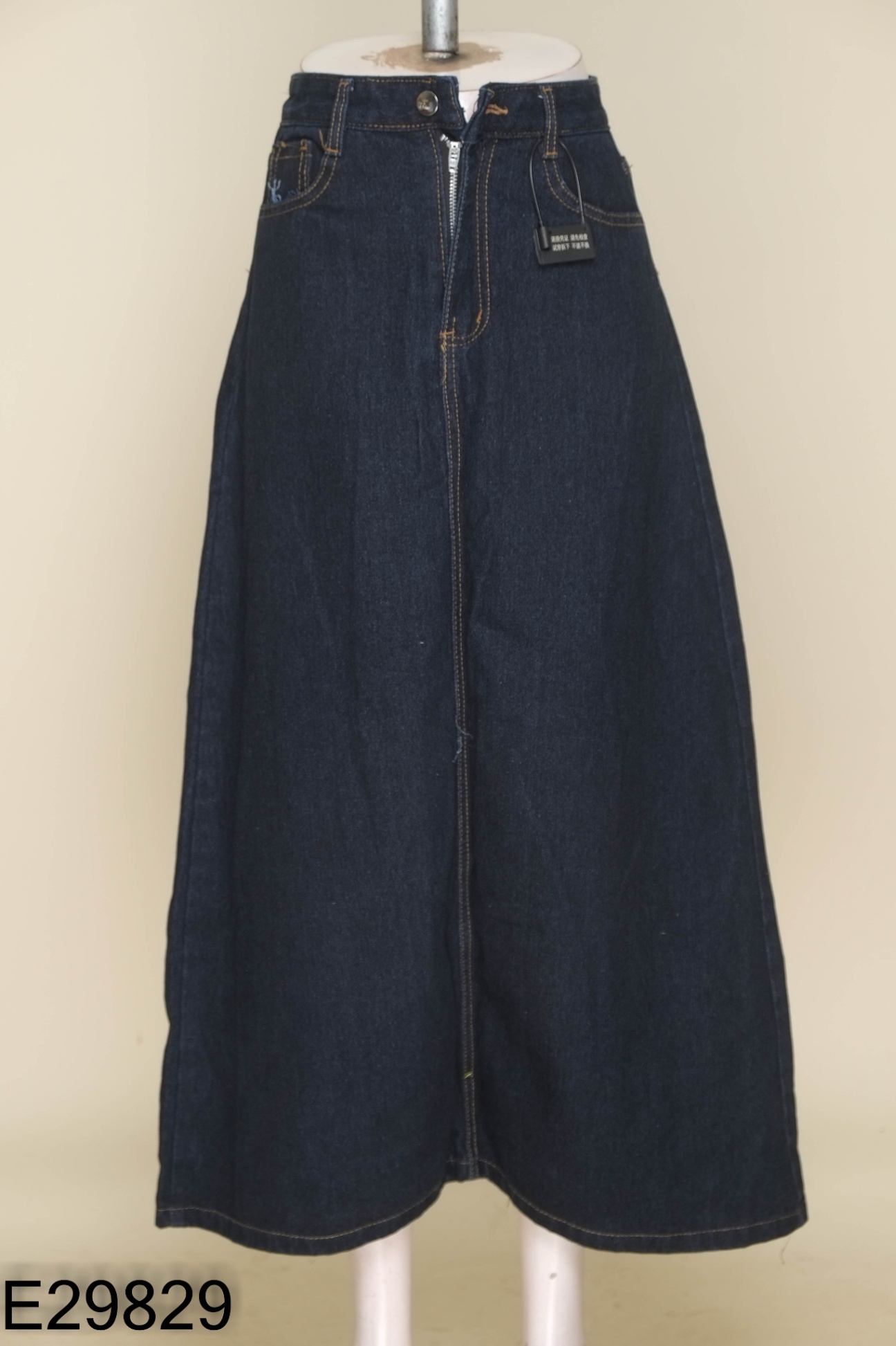 NEWTAG Chân váy jeans xanh đậm