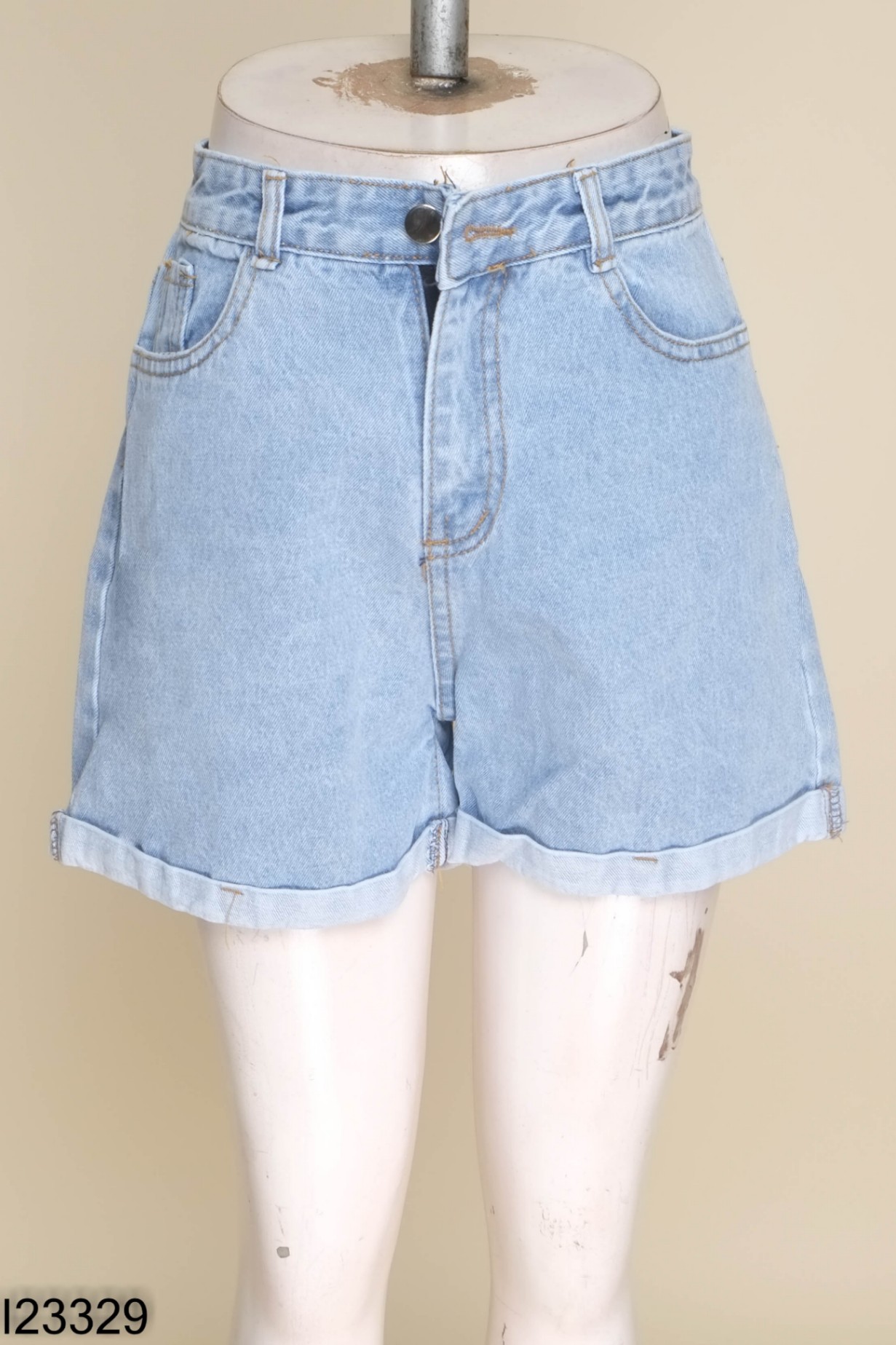 NEWTAG Quần short jean xanh