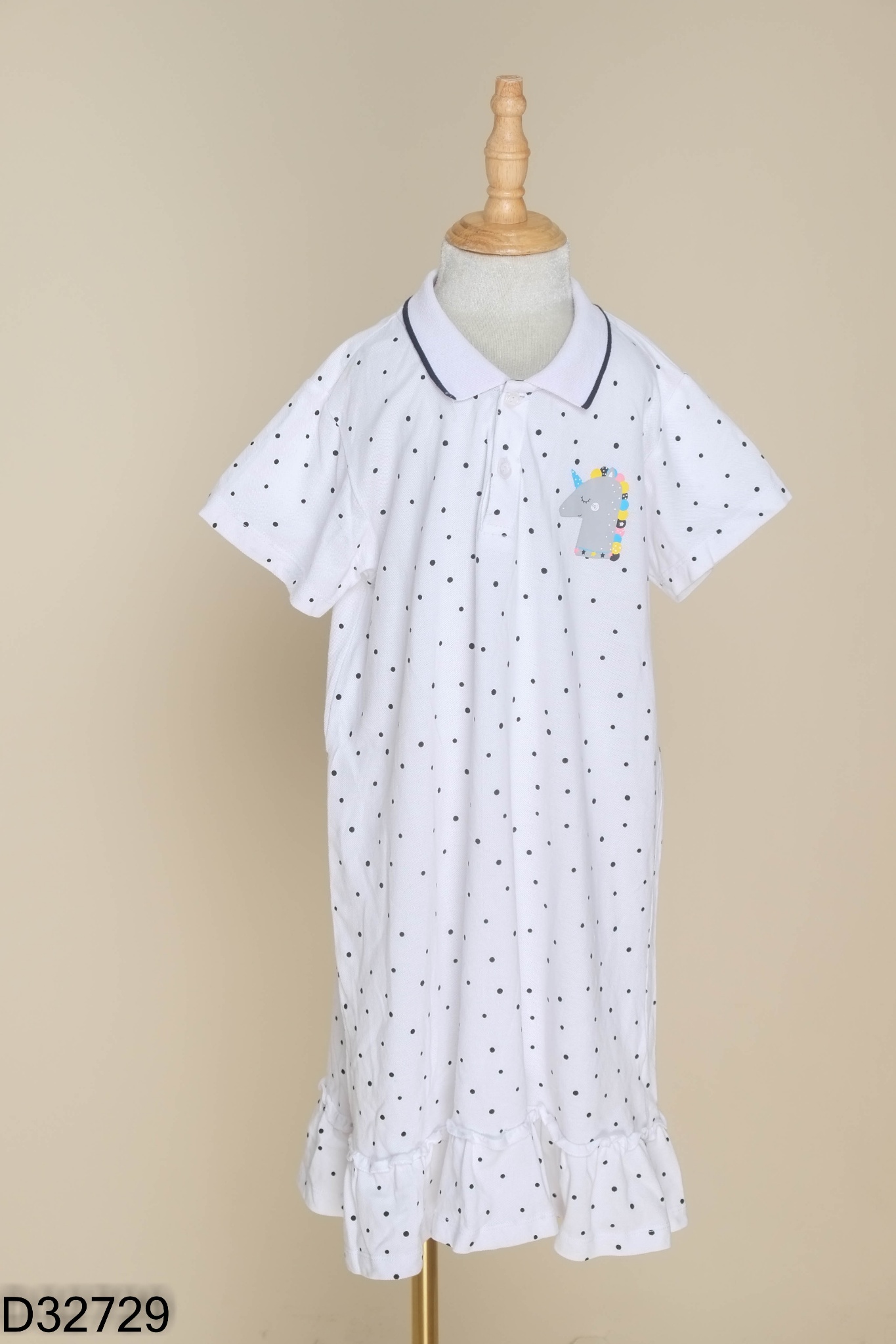 Váy trắng chấm bi đen KIDS
