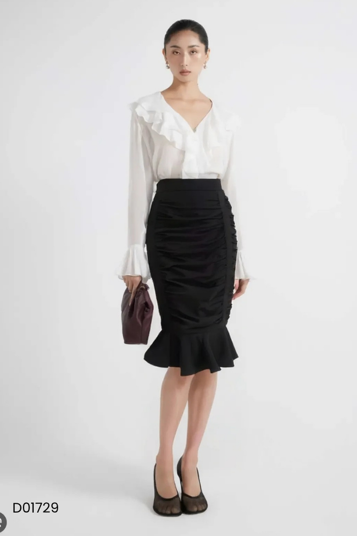 Chân váy HUONG BOUTIQUE đen dúm