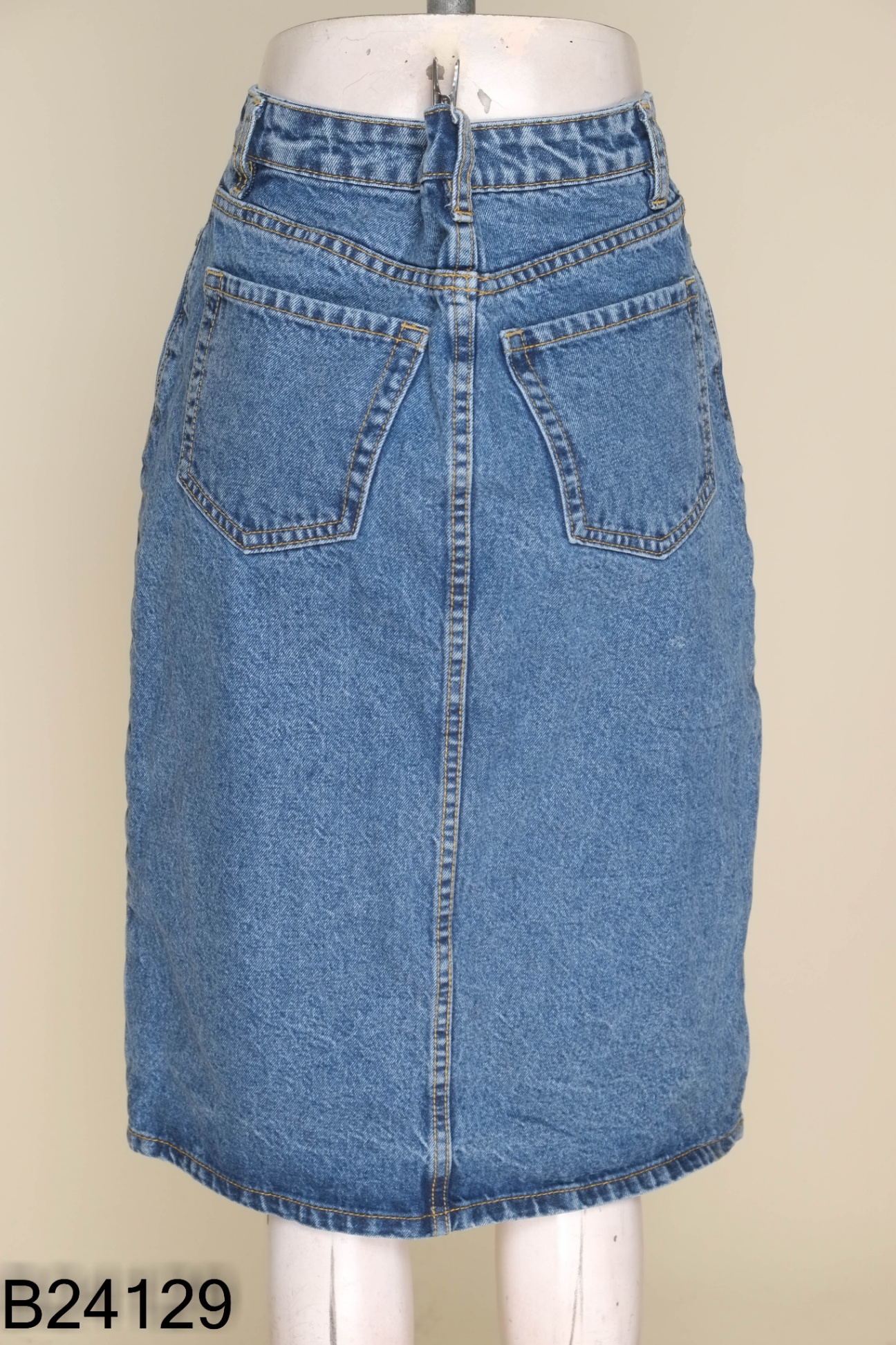 Chân váy jeans xanh xẻ (ZARA xuất)