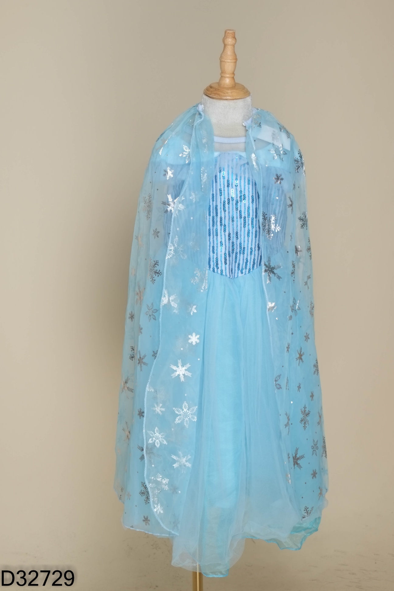 Váy xanh lấp lánh + choàng KIDS