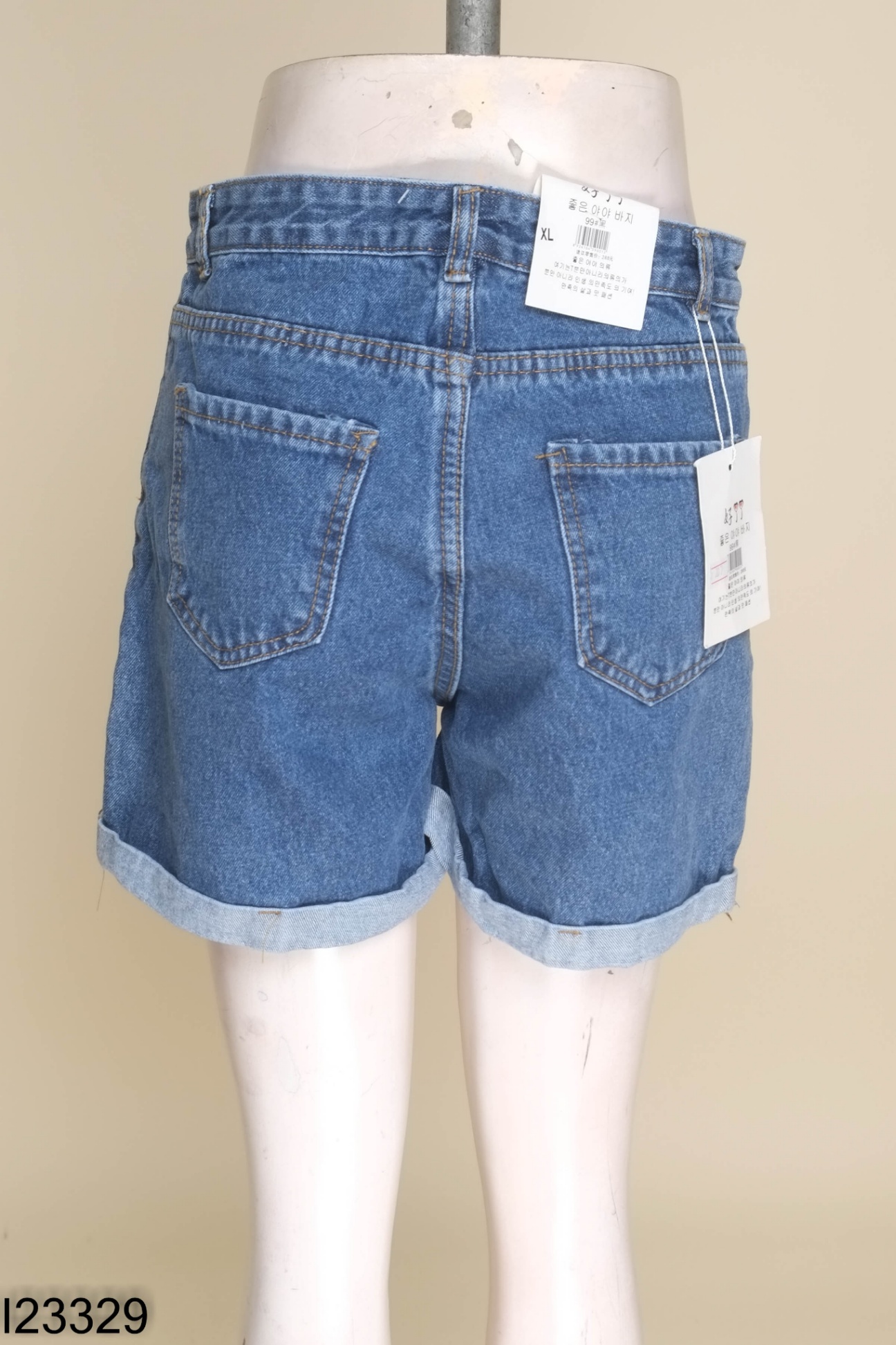 NEWTAG Quần short jean xanh đậm
