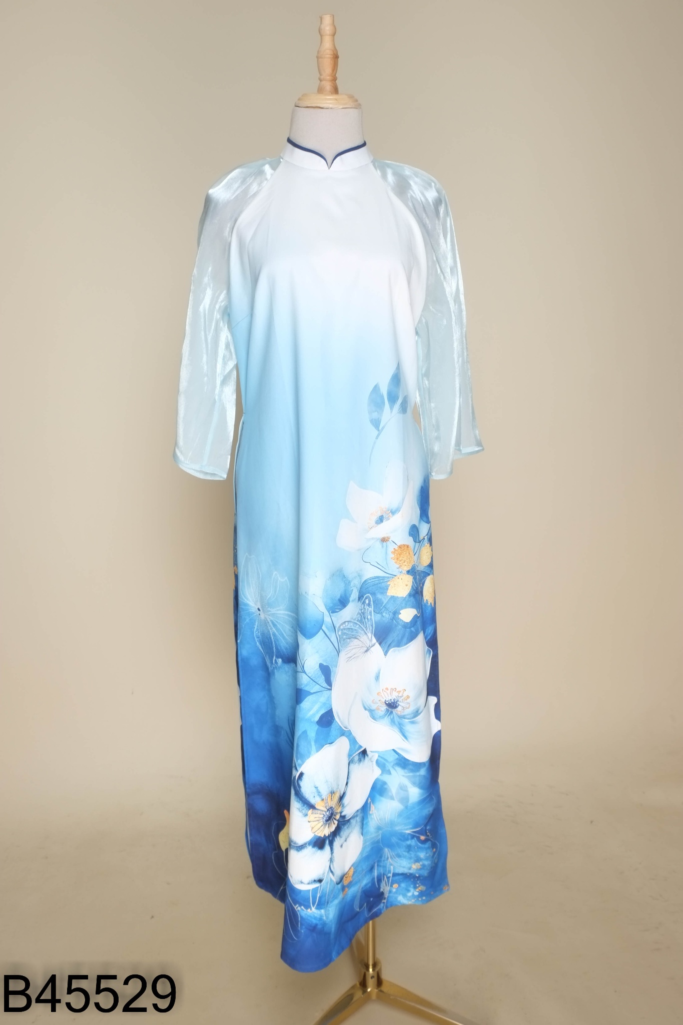 Áo dài ECONI xanh hoa
