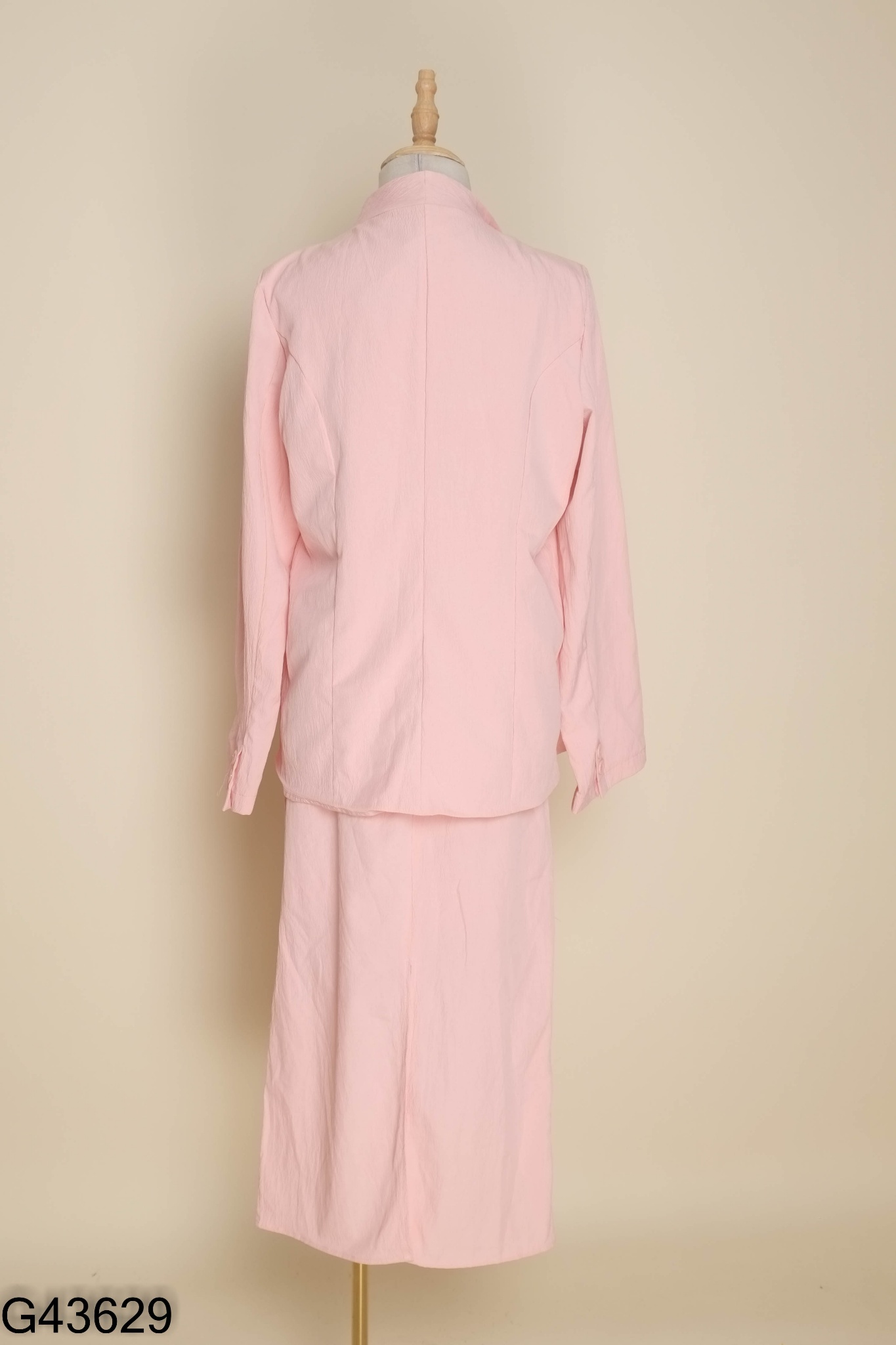 NEWTAG SET Blazer hồng trơn + chân váy