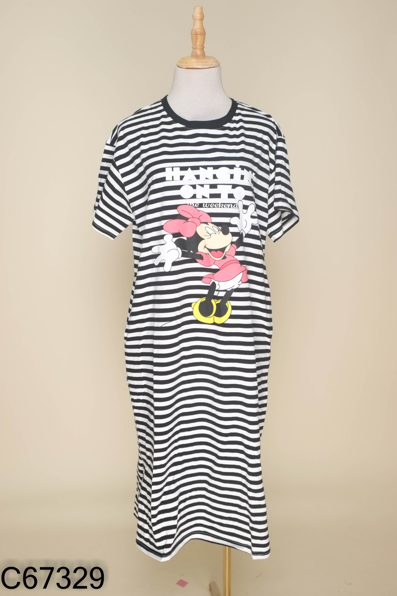 NEWTAG Váy đen kẻ trắng minnie