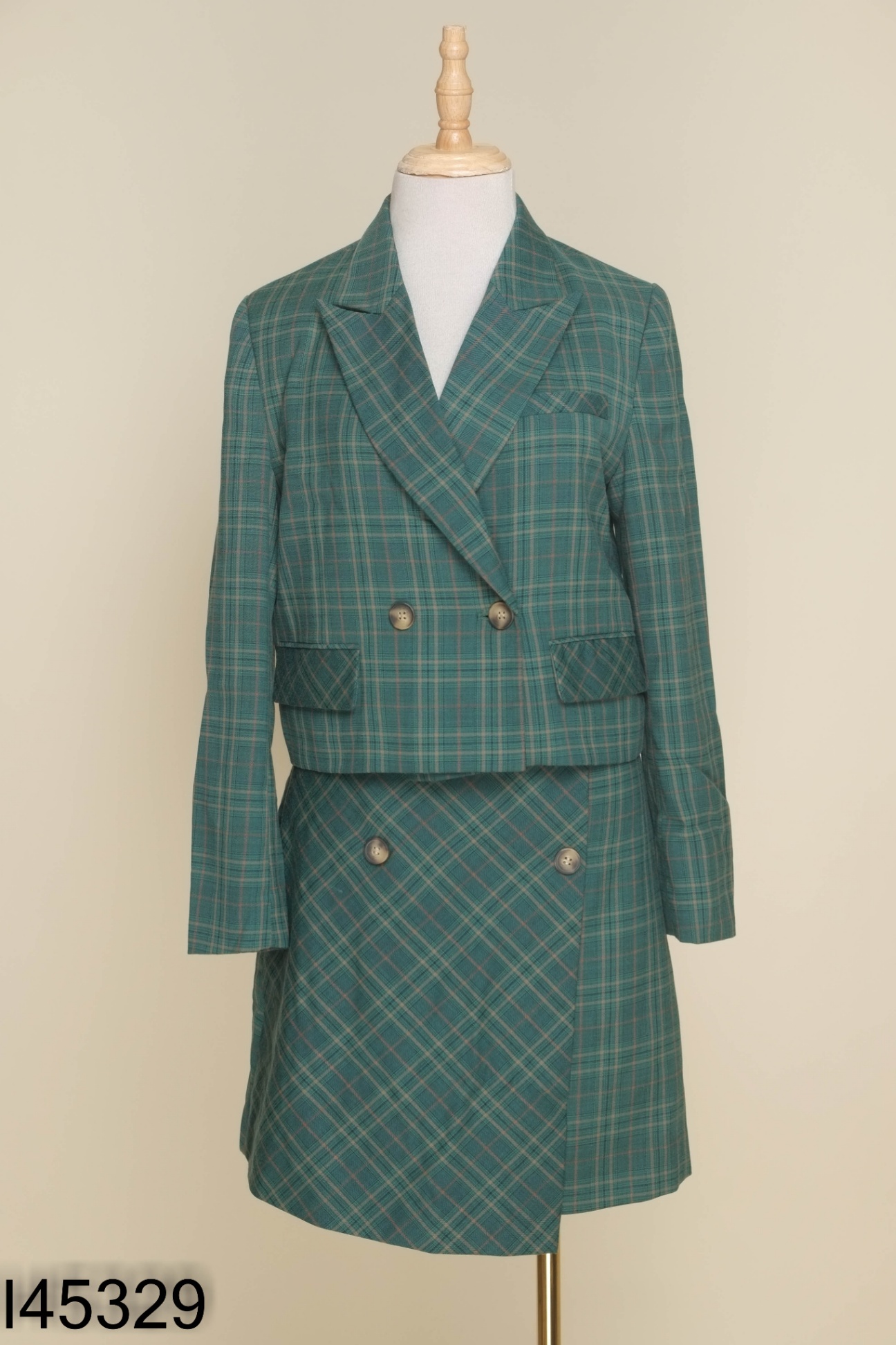 SET LALYA Blazer xanh kẻ vàng + chân váy