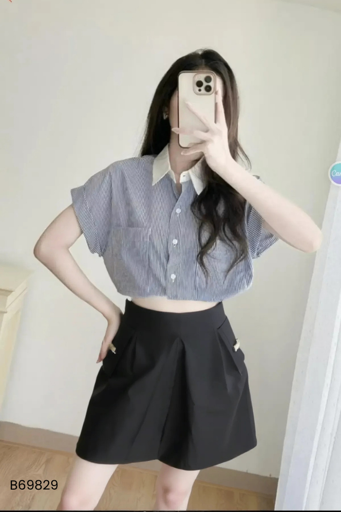 Chân váy MYAN đen cúc ngọc