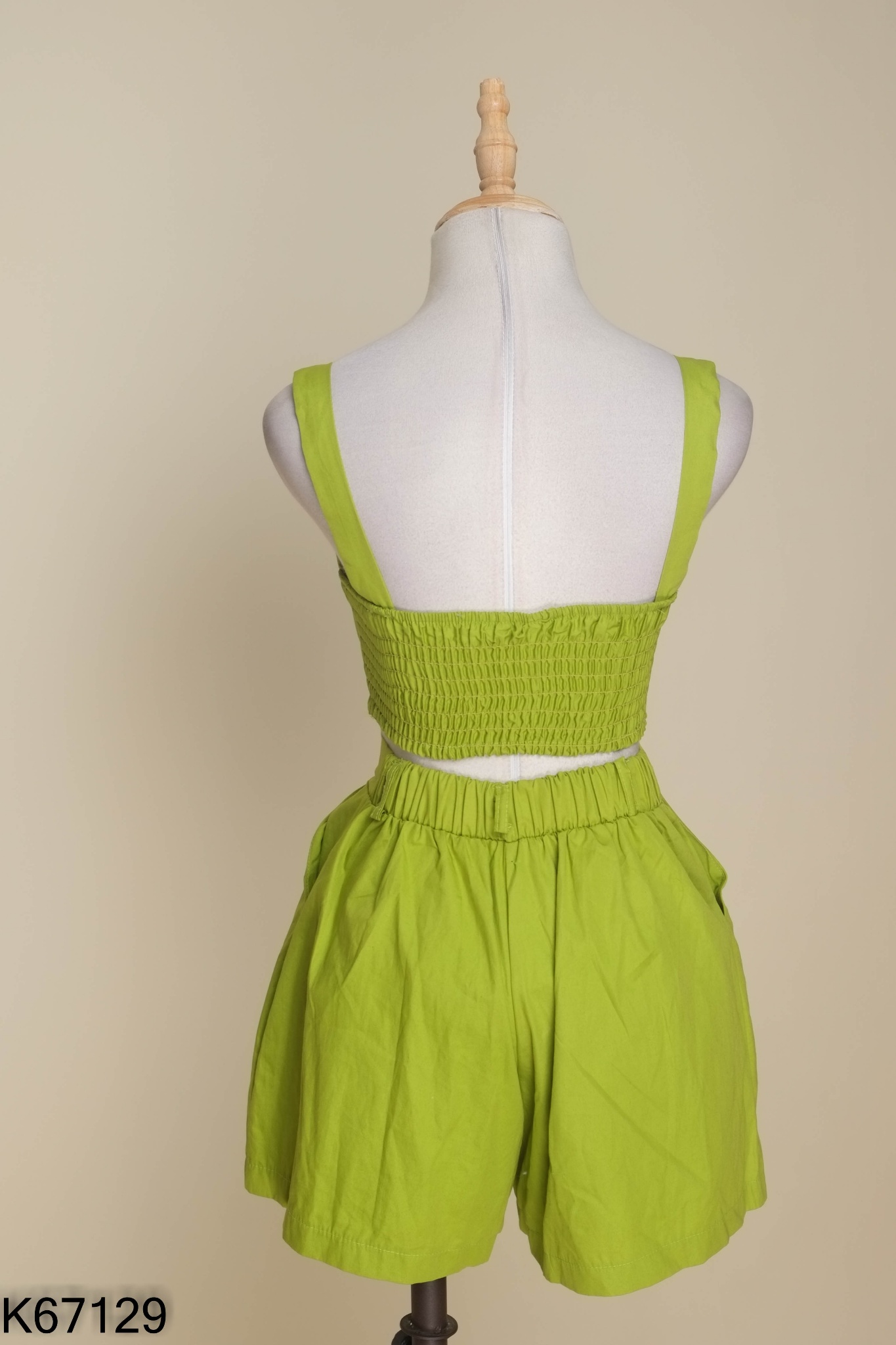 SET 3 Áo hai dây + sơ mi + quần short xanh