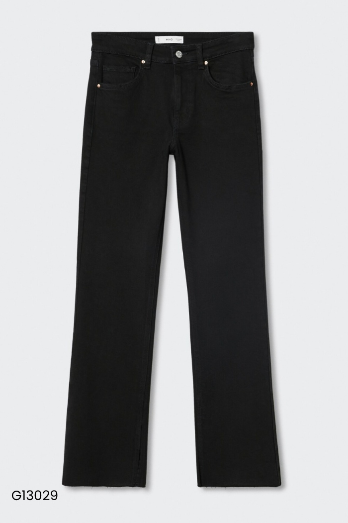 Quần jeans MANGO đen cắt gấu
