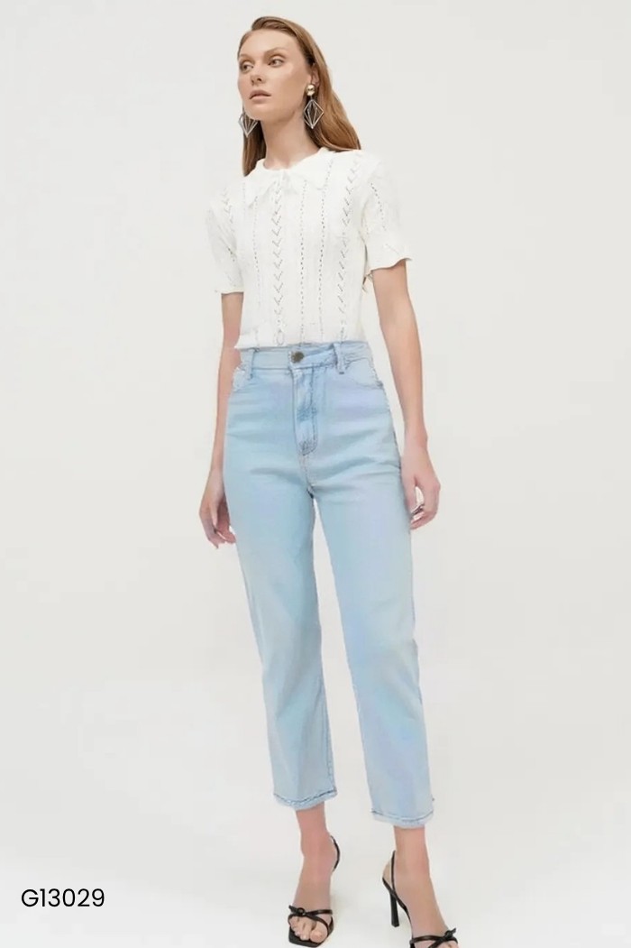 Quần jeans trơn xanh nhạt