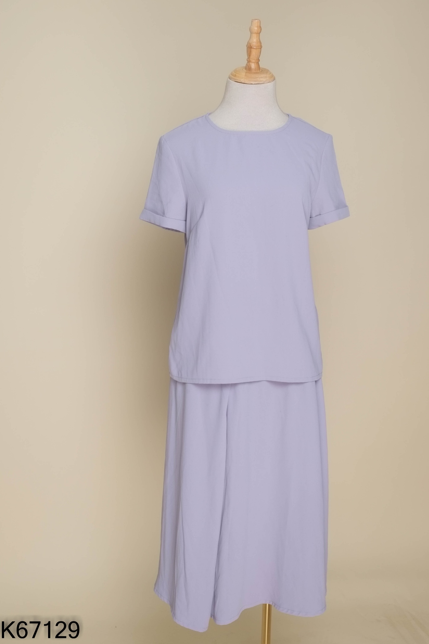 SET Áo trơn + chân váy xanh xám