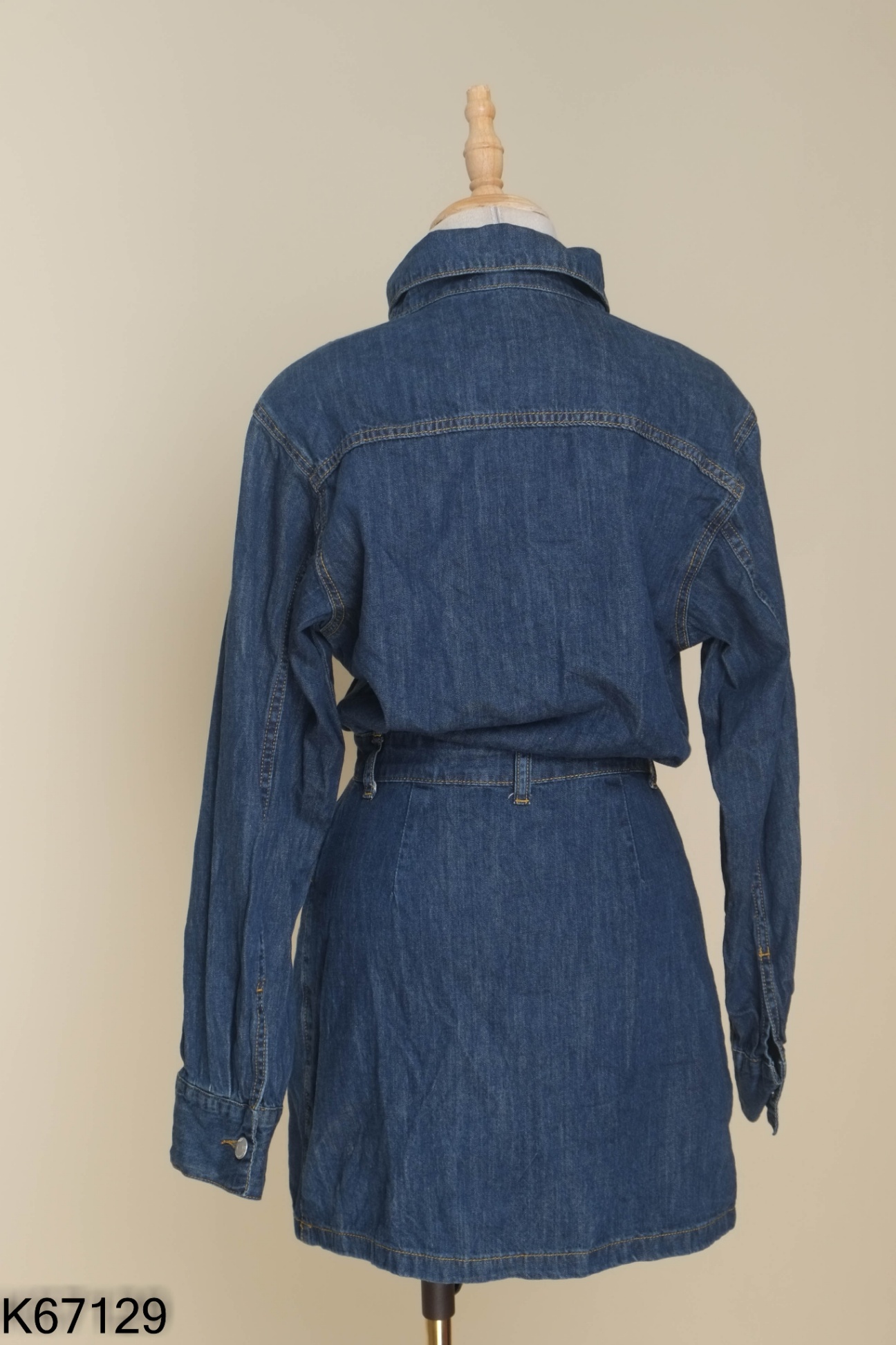 Váy jeans xanh trơn