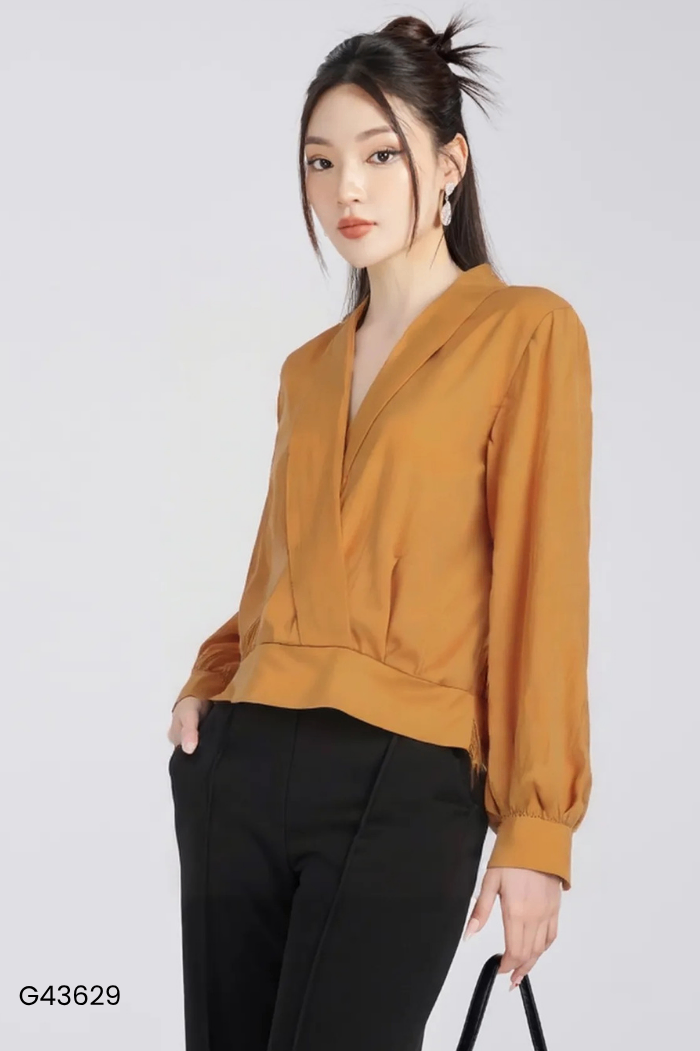 NEWTAG Áo kiểu nâu trơn