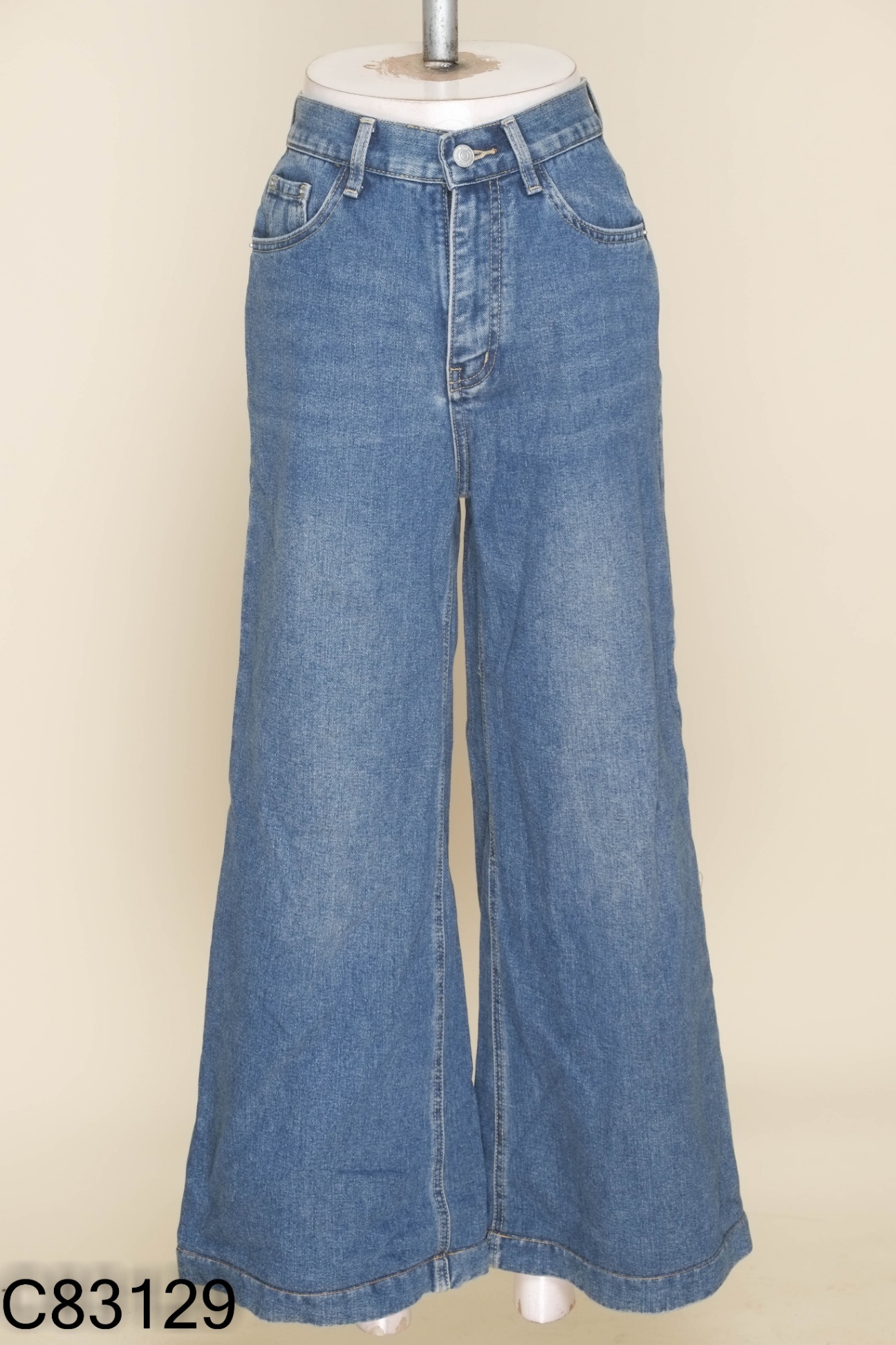 Quần jeans xanh KAYLIN ống rộng