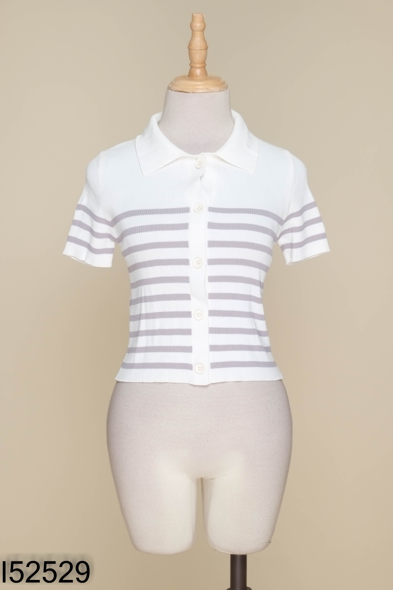 Áo IVY MODA trắng kẻ xám