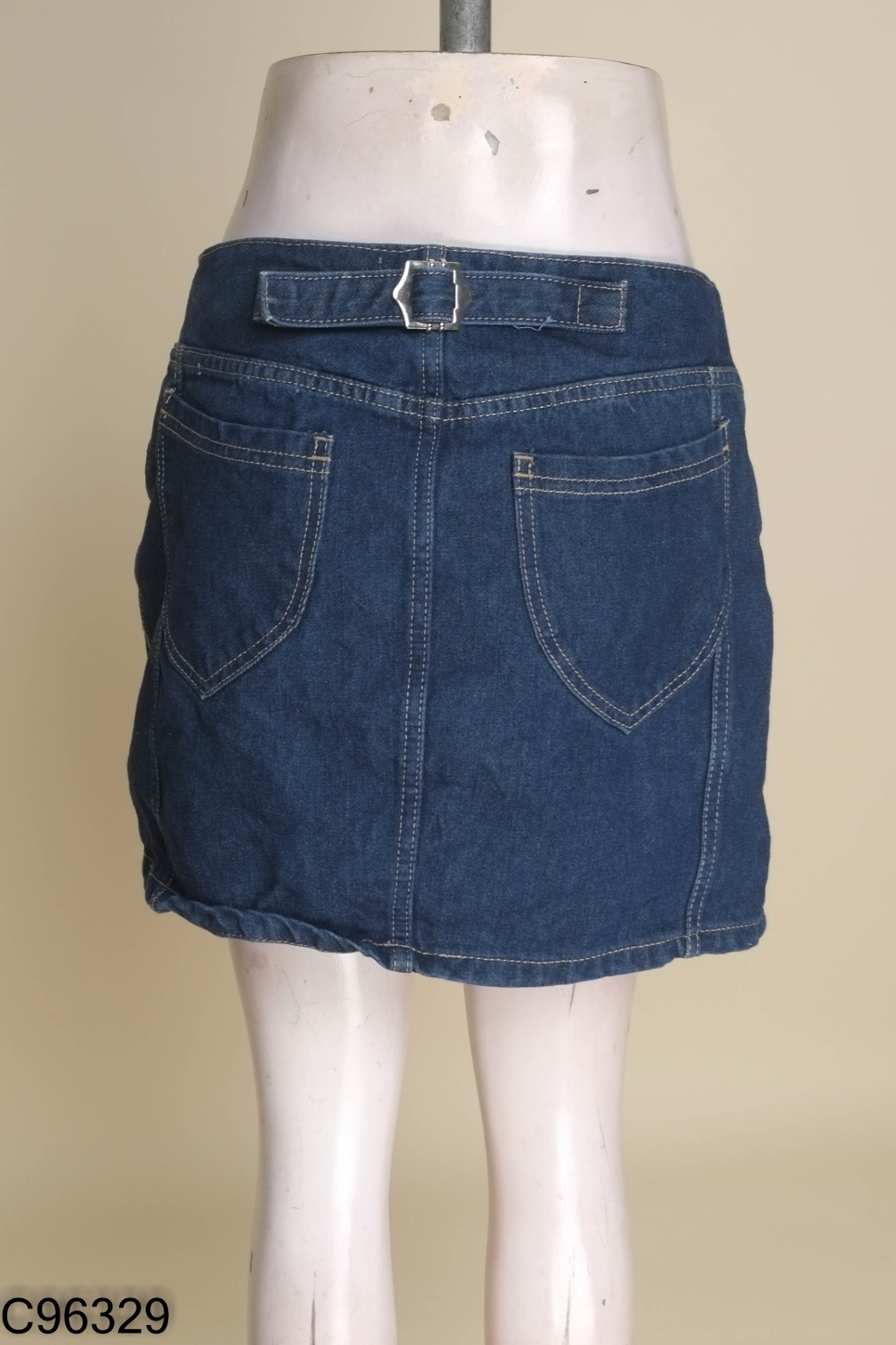 Chân váy BERSHKA jeans xanh đậm (xuất)