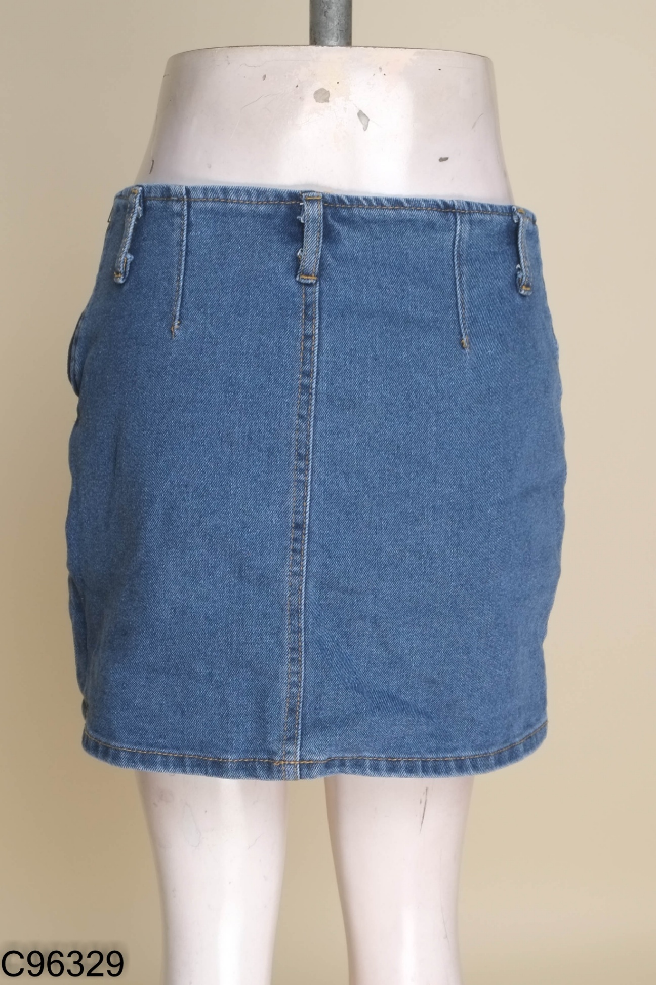 Chân váy jeans xanh phối túi (ZARA xuất)