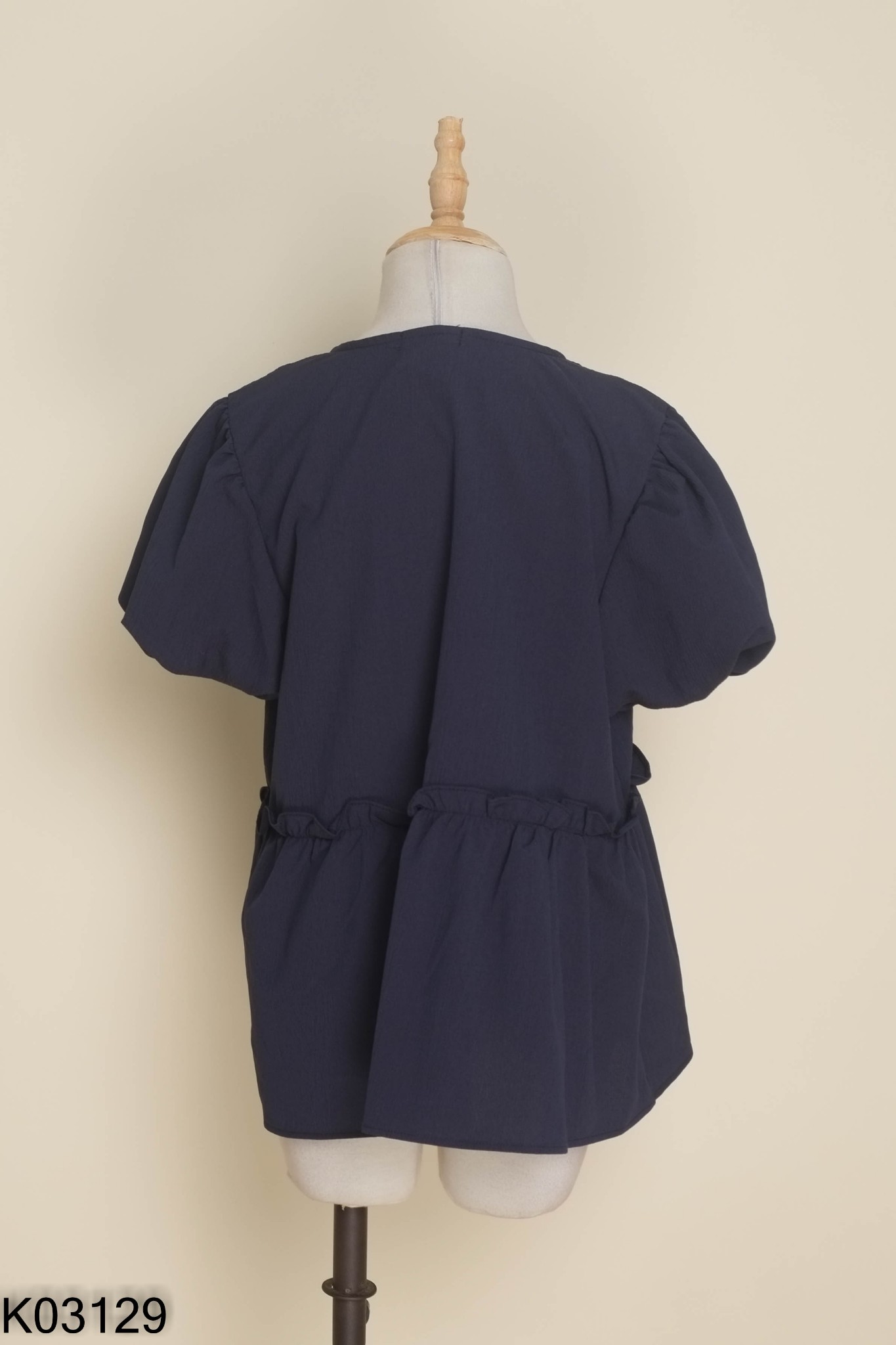 Áo babydoll xanh than buộc nơ