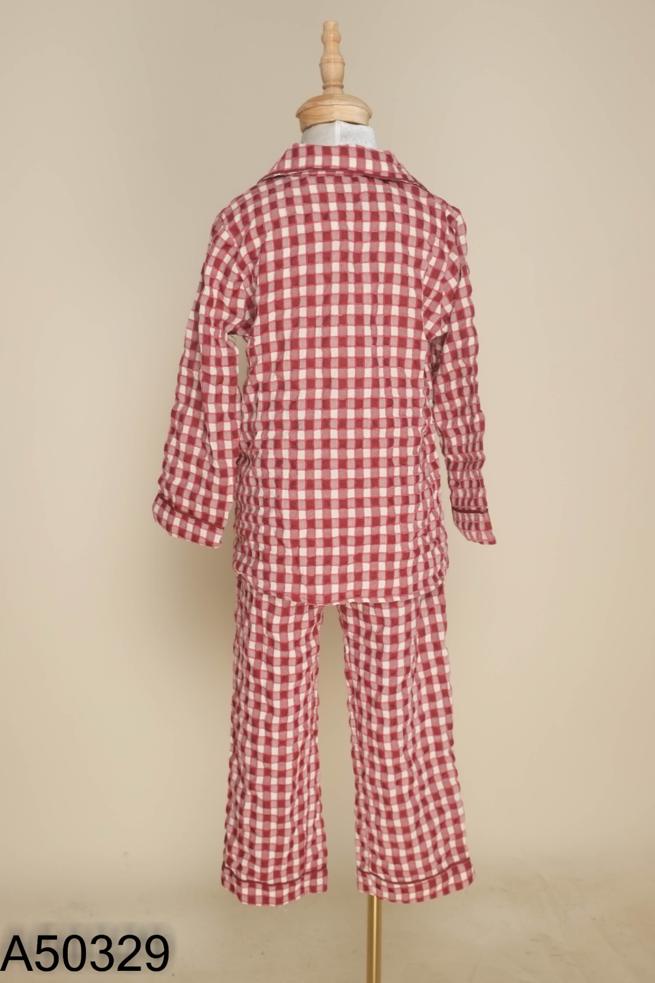 SET KIDS Áo kiểu + quần dài đỏ kẻ