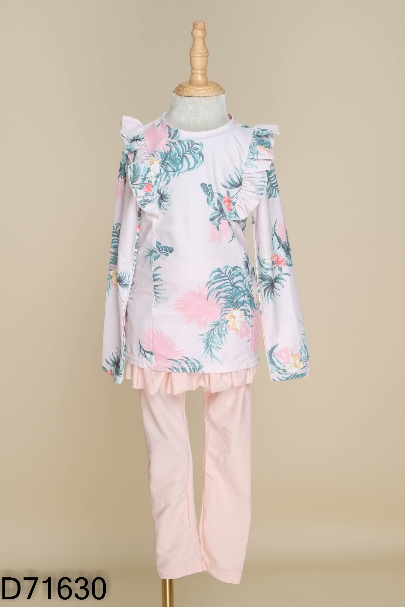 SET Đồ bơi hồng họa tiết xanh KIDS