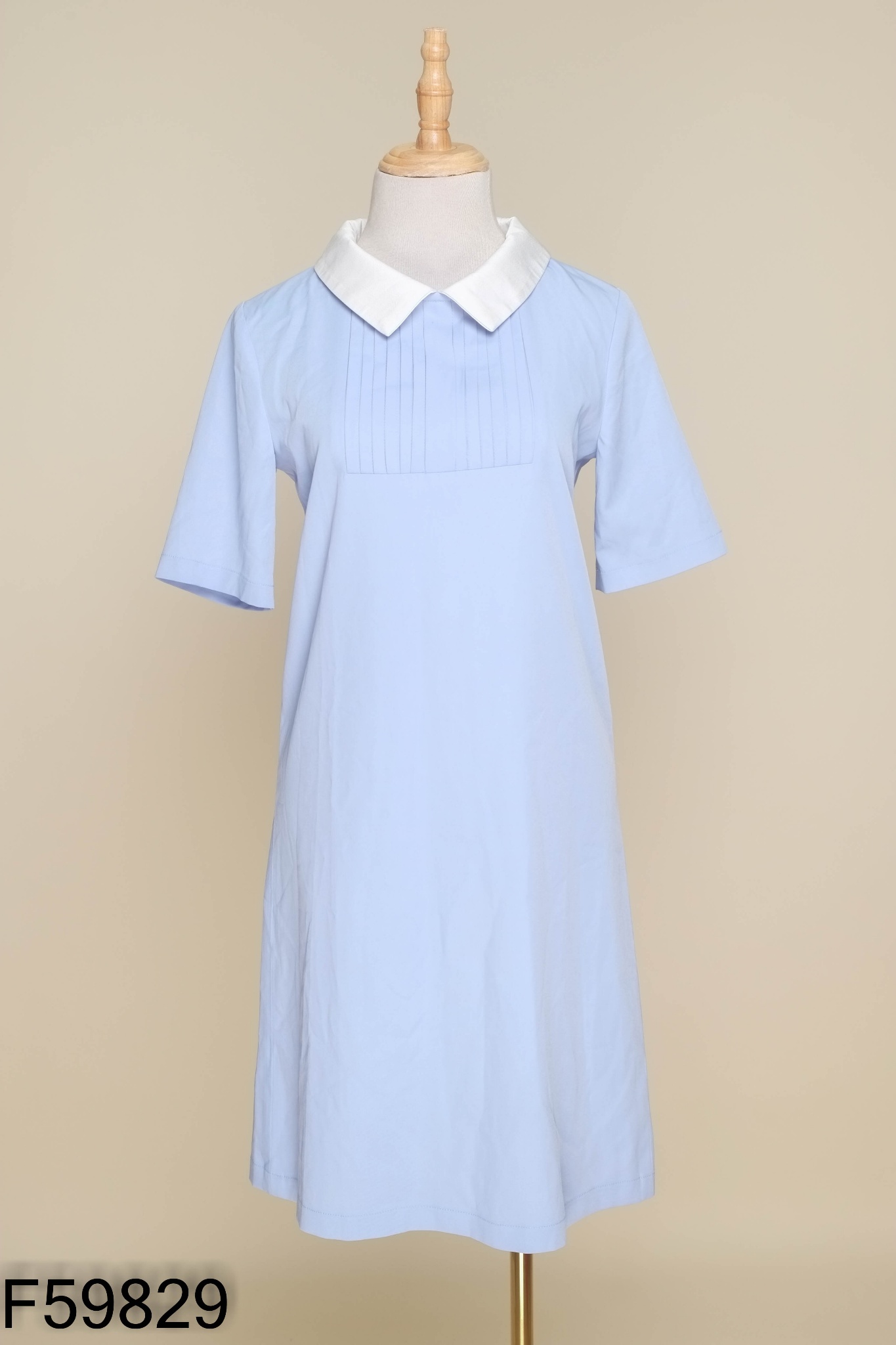 Váy xanh LIIN cổ trắng