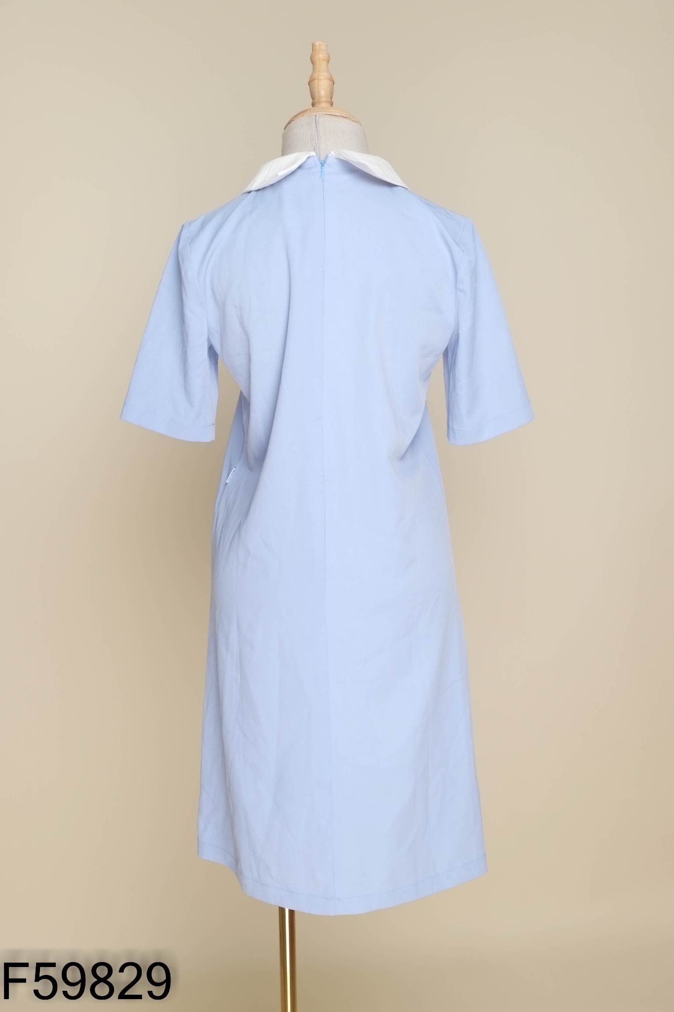 Váy xanh LIIN cổ trắng