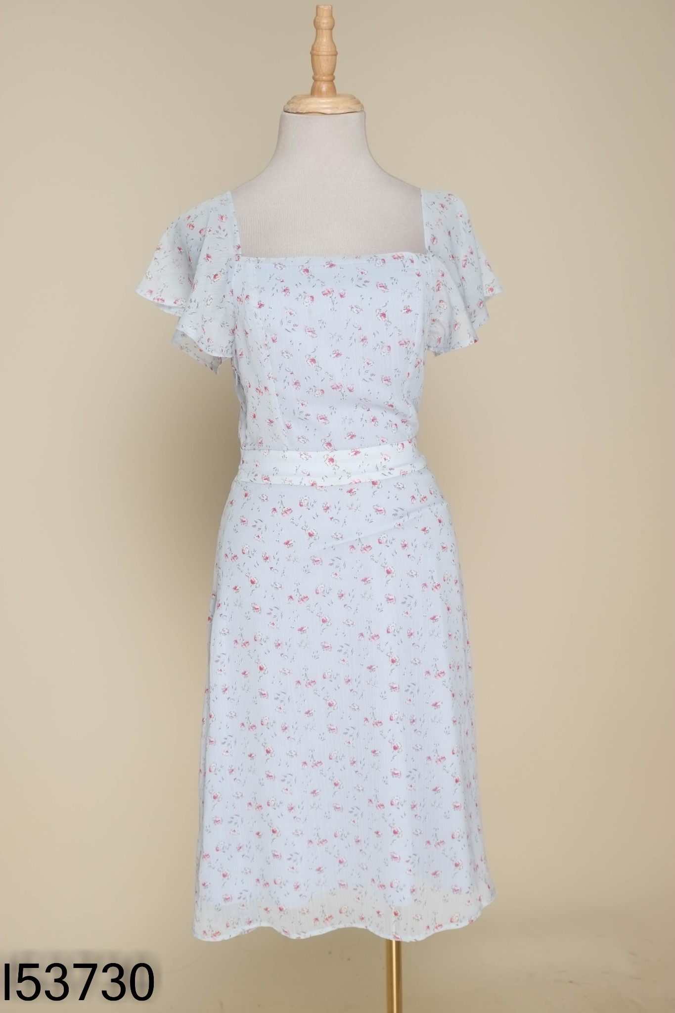 Váy MIN DESIGN xanh hoa hồng