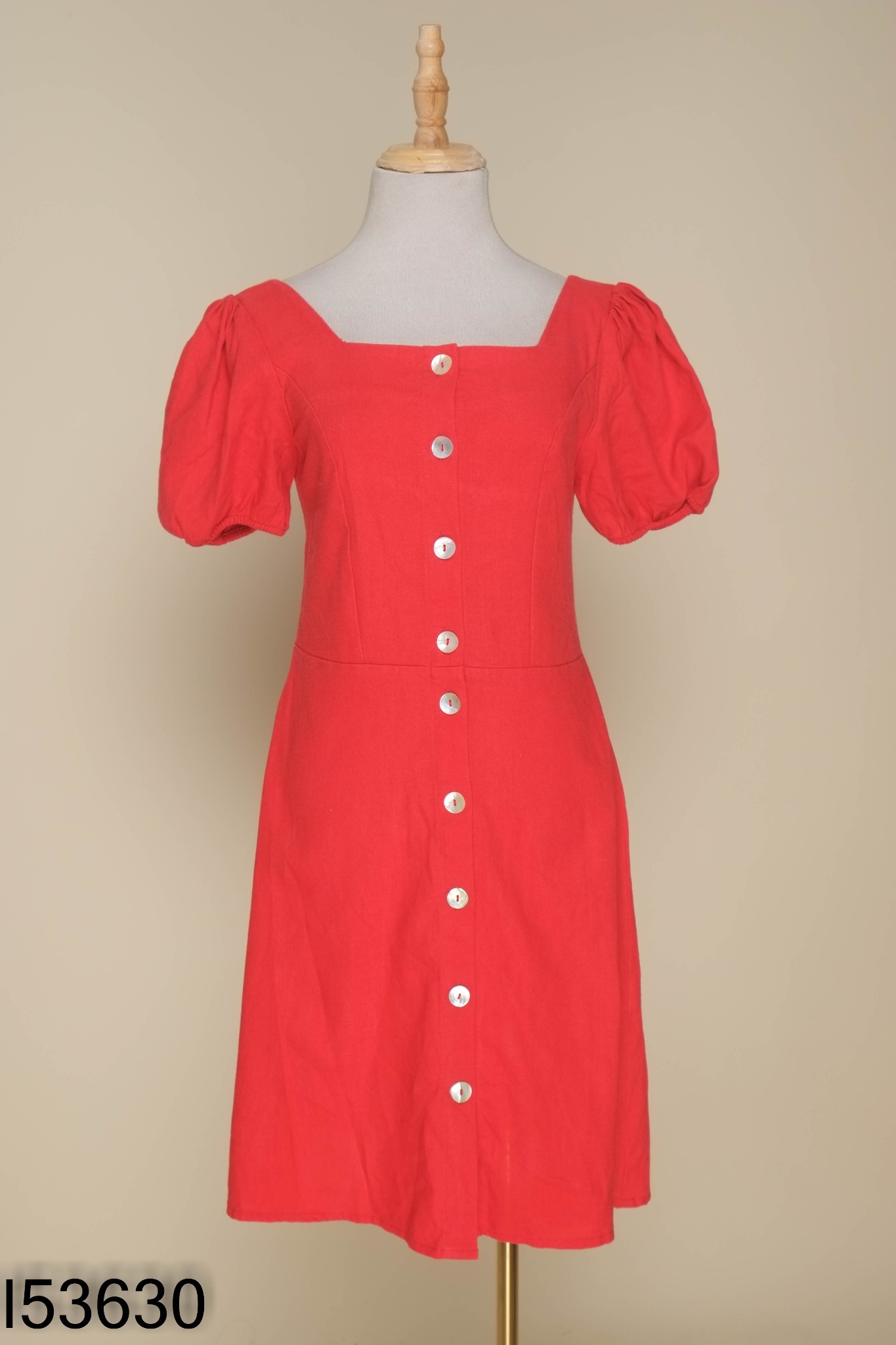 Váy STRADIVARIUS linen đỏ