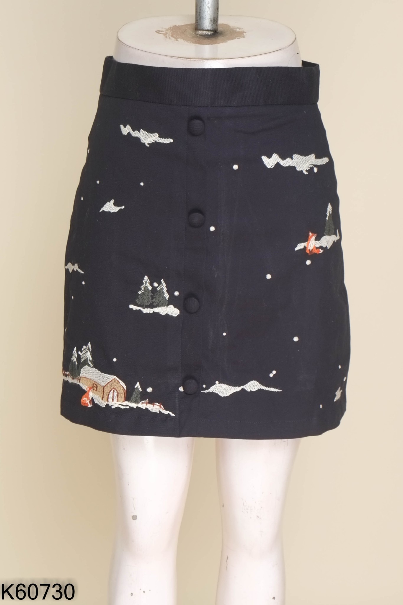 Chân váy ADORE DRESS xanh than thêu họa tiết