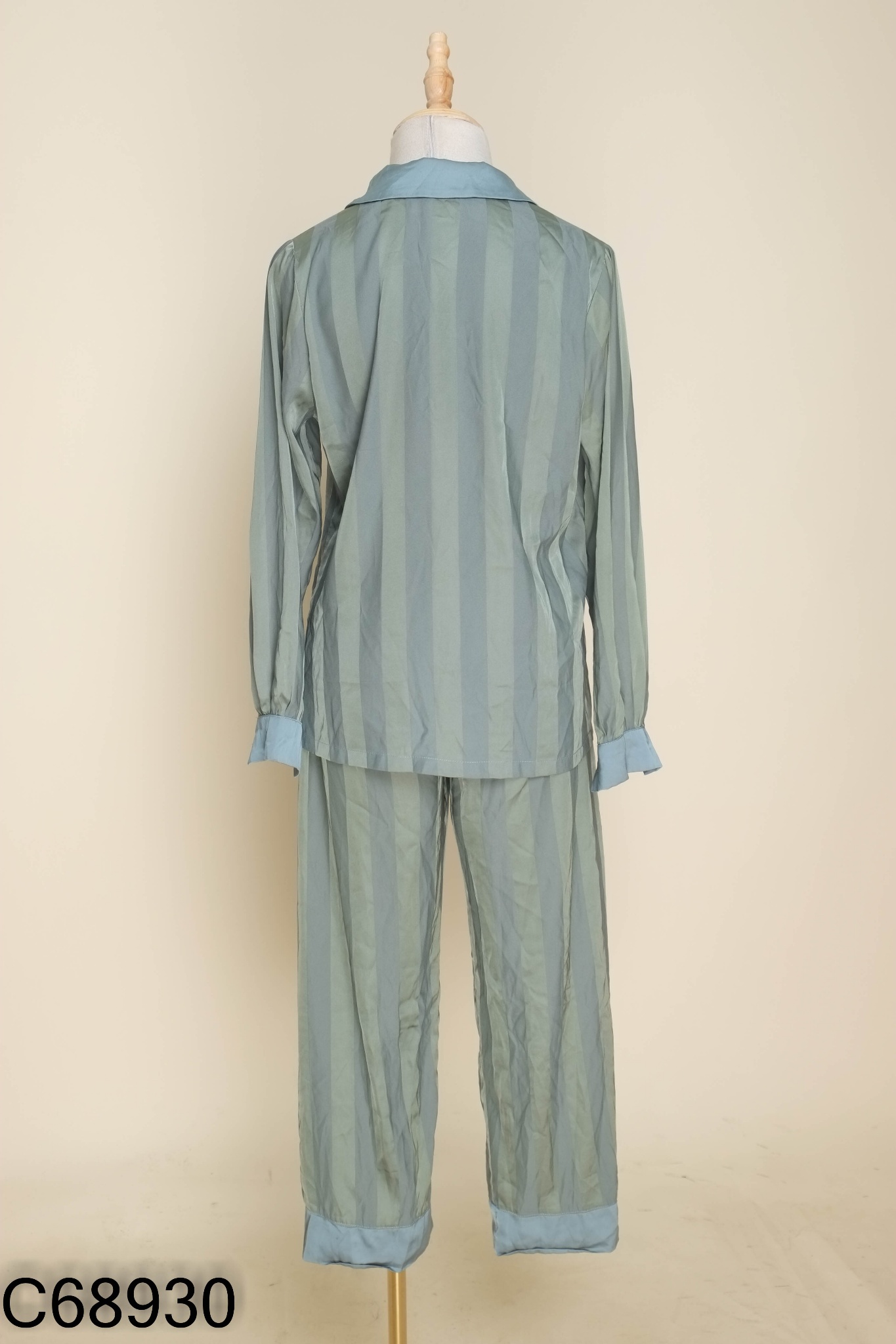 SET Pijama lụa xanh áo + quần dài