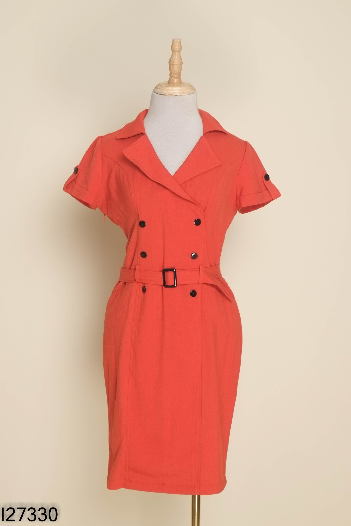 Váy MELLO cam cổ vest