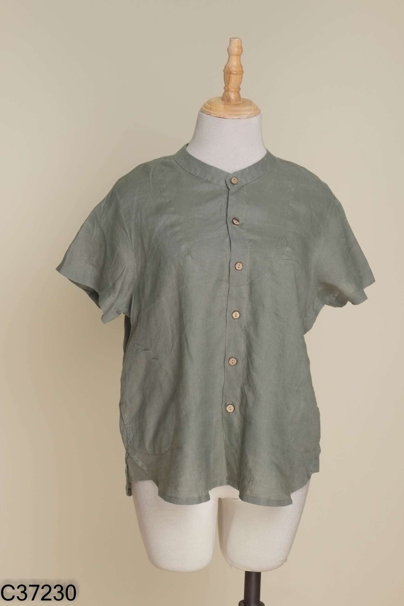 Áo XANH linen rêu