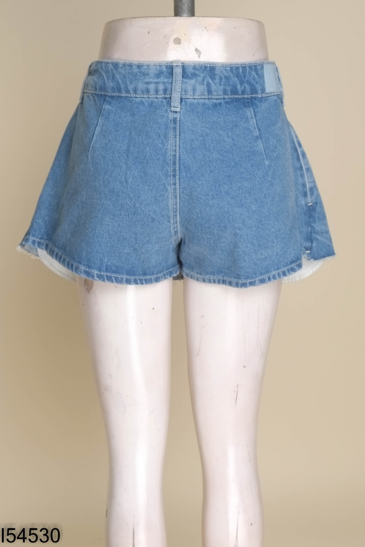 NEWTAG Quần giả váy BERSHKA jeans xanh tua rua
