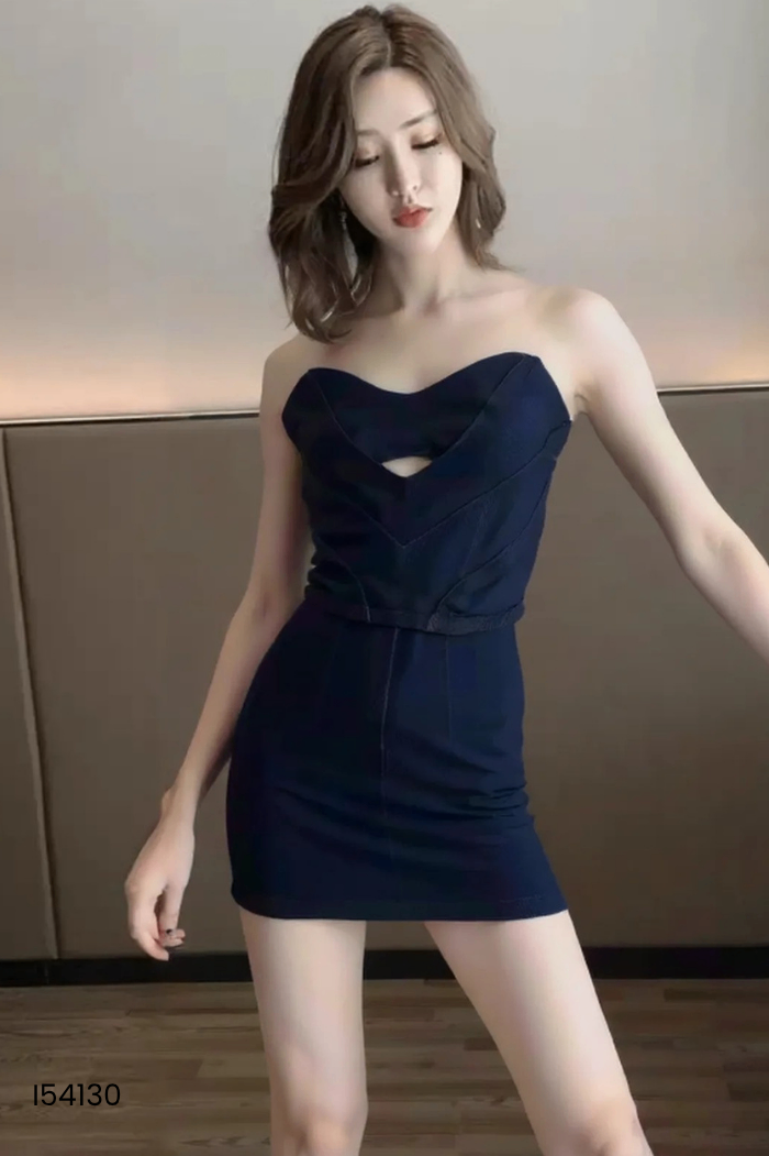 SET Jeans xanh áo quây + chân váy