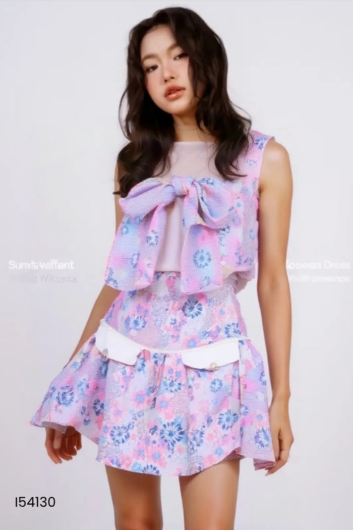 SET Hồng xanh áo + chân váy