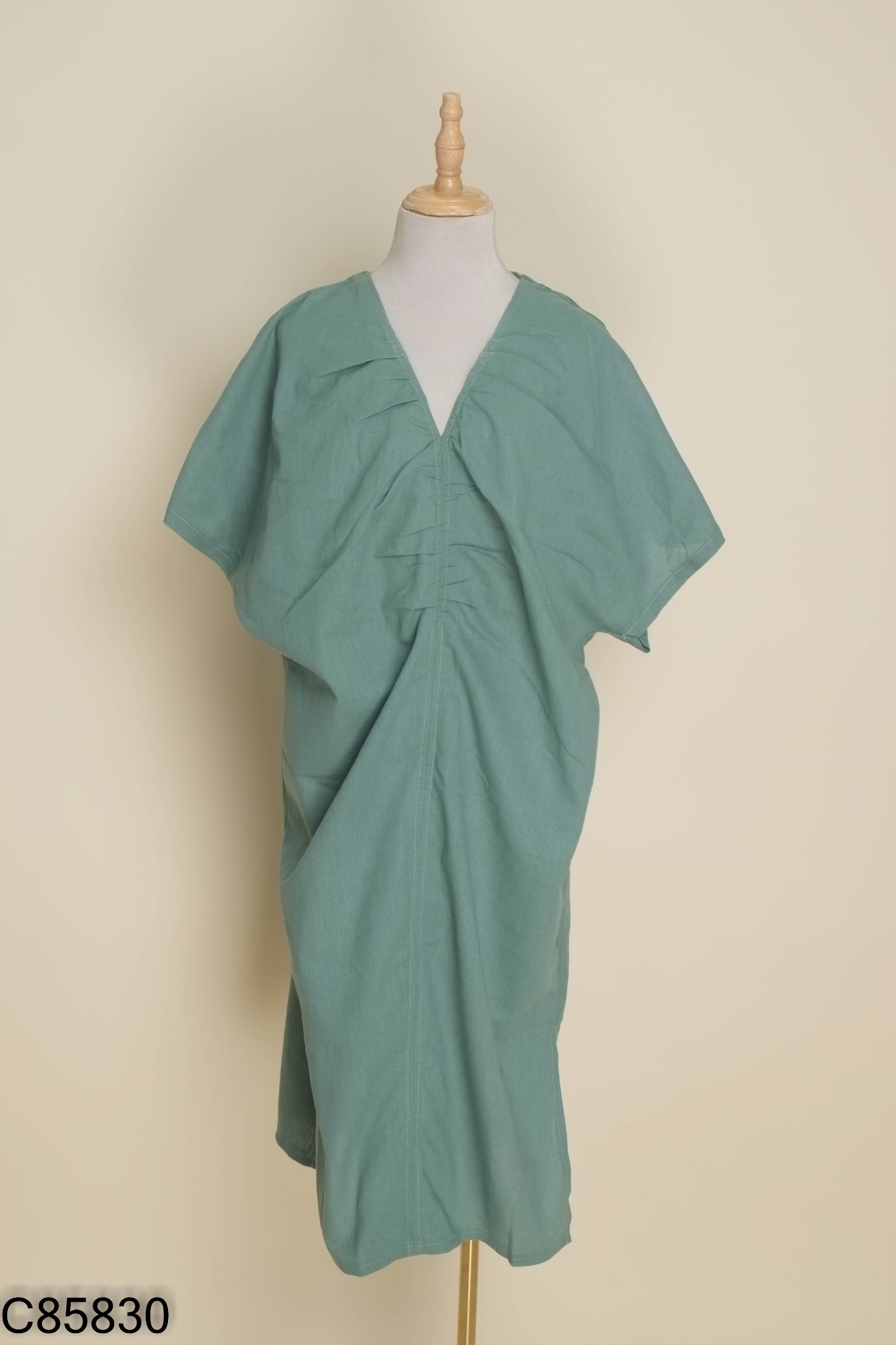 Váy linen xanh dúm ngực