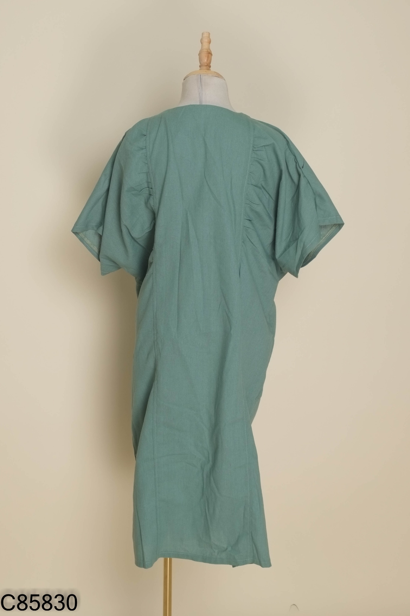 Váy linen xanh dúm ngực