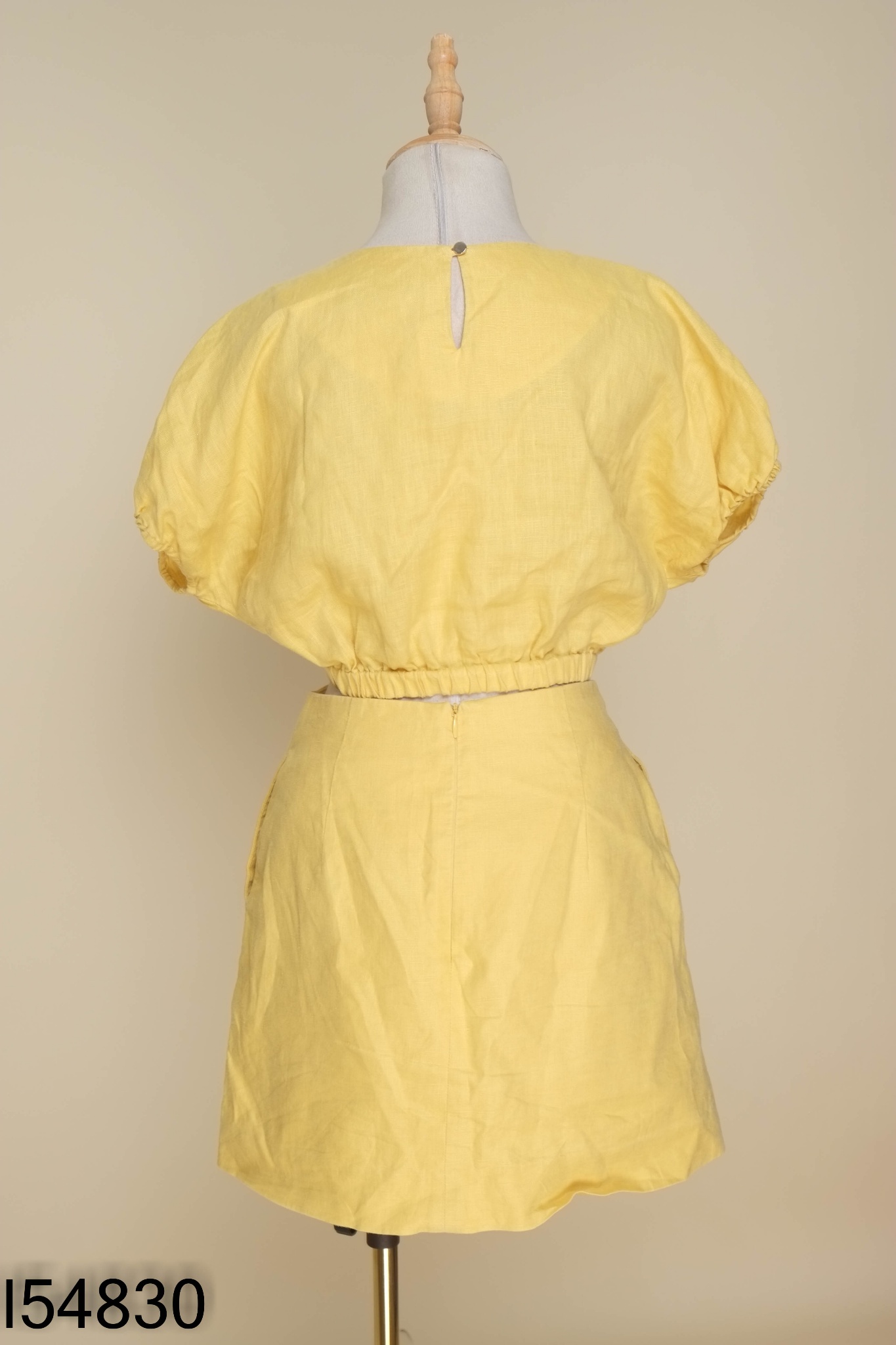 Set Áo linen IVY MODA vàng + chân váy
