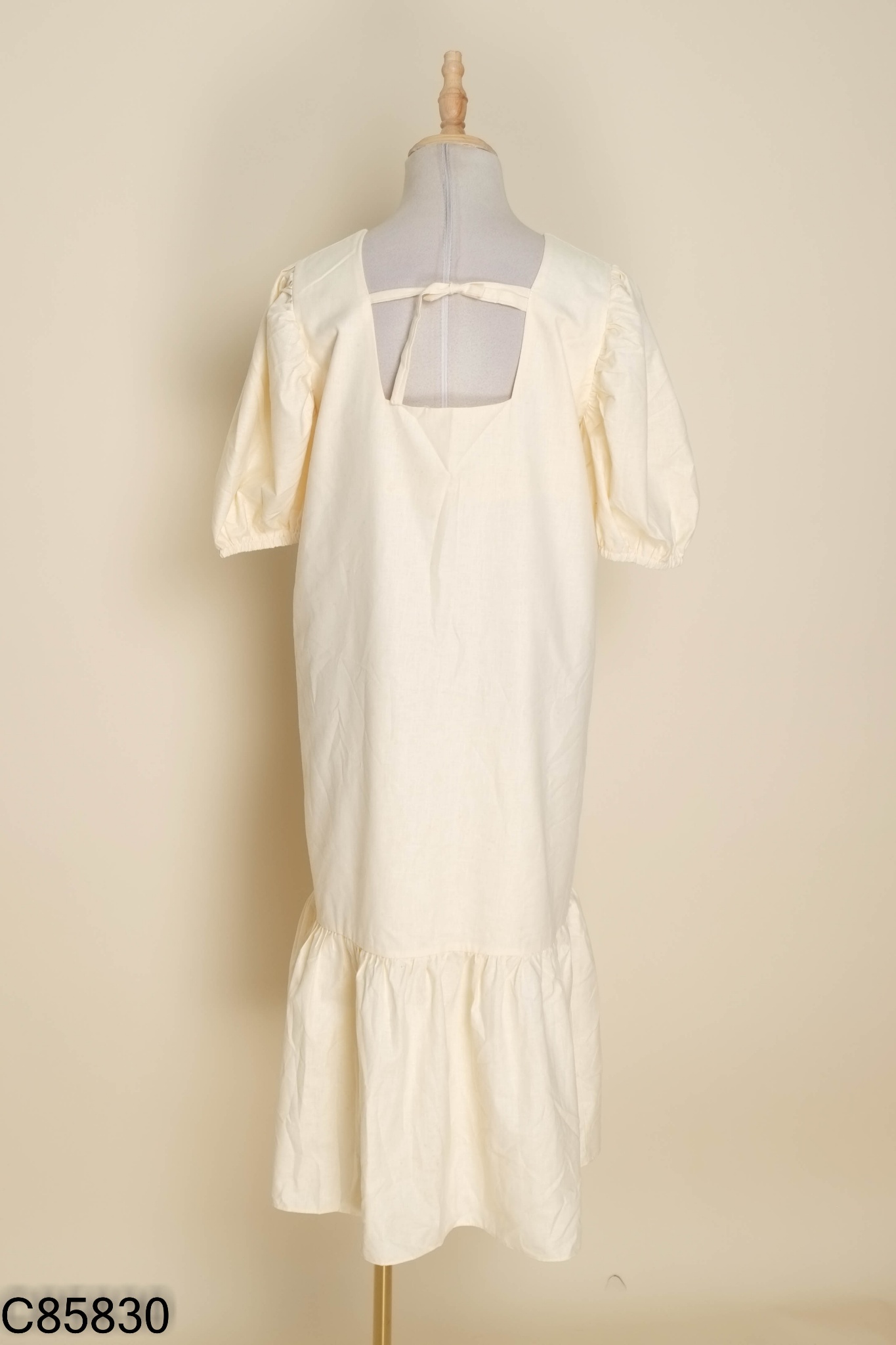 Váy linen be đuôi cá tay phồng
