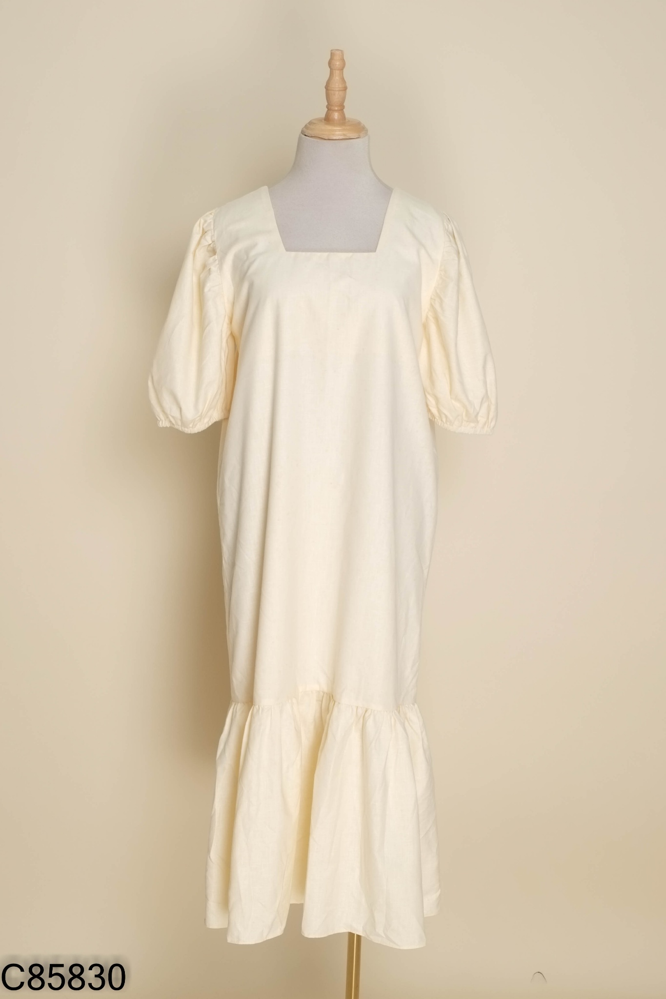 Váy linen be đuôi cá tay phồng