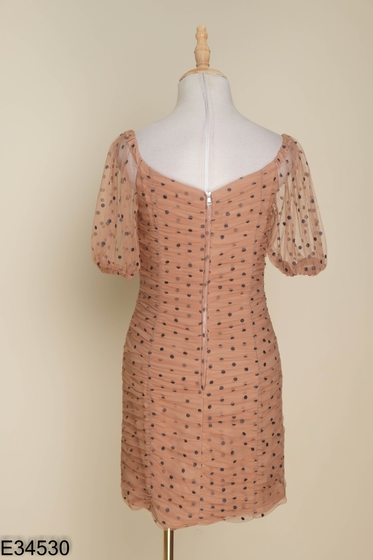 Váy HUONG BOUTIQUE nâu chấm bi