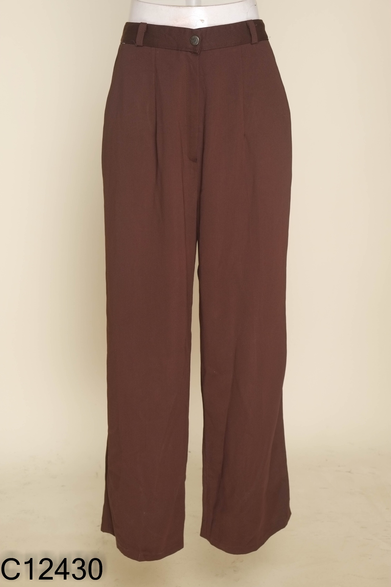 Quần culottes vải nâu đậm