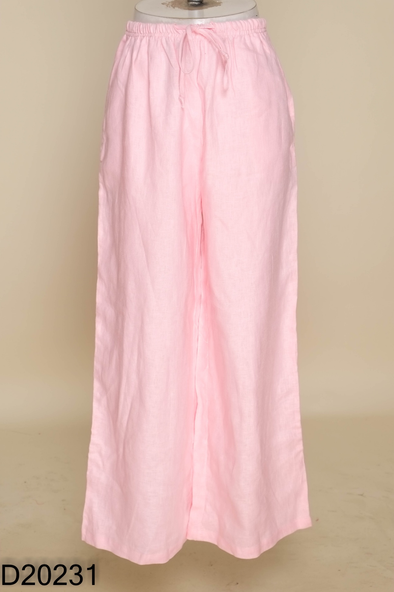 NEWTAG Quần linen hồng trơn (ZARA xuất)